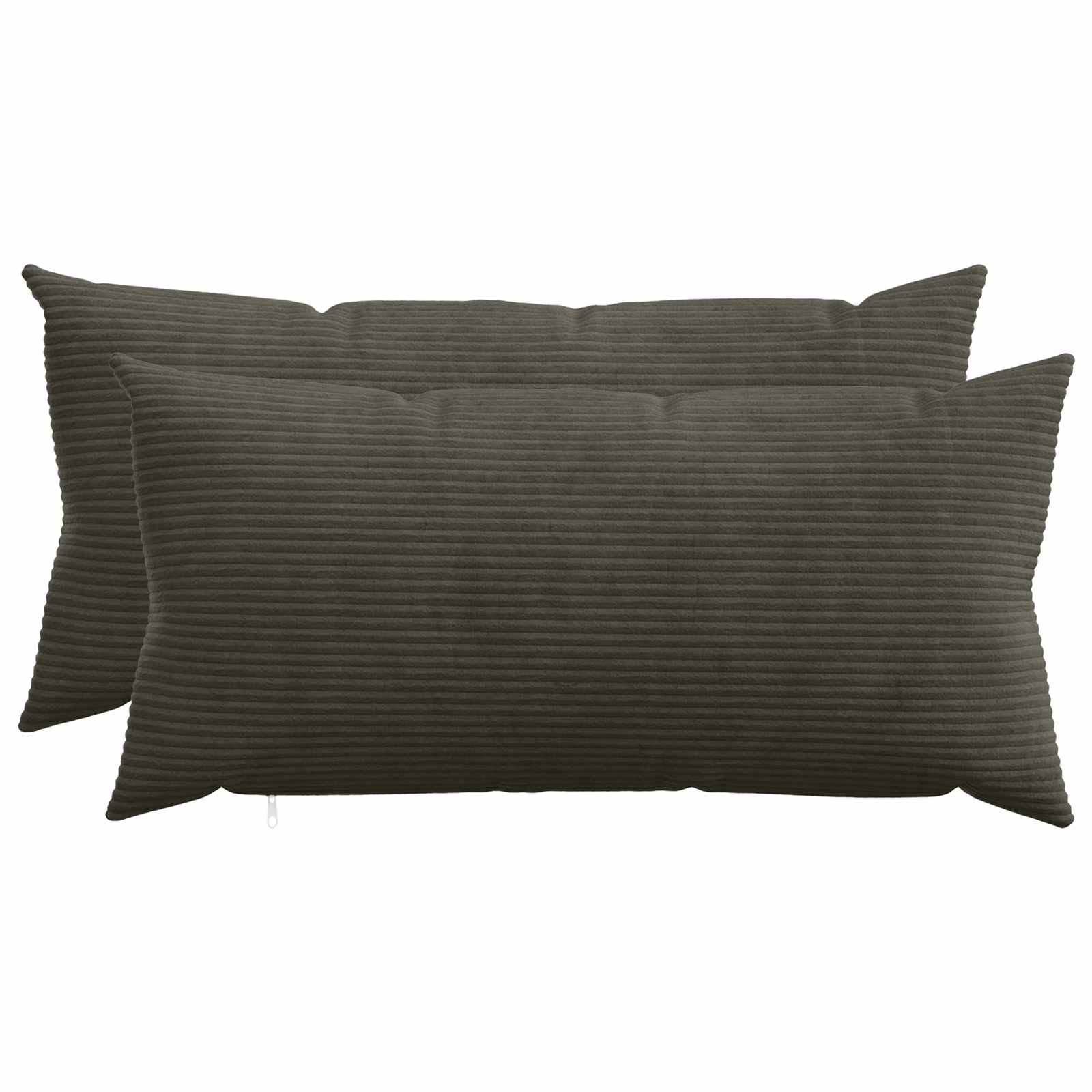 vidaXL Pudebetræk 2 pcs HEERLEN Antracit 40 x 70 cm cordfløjl