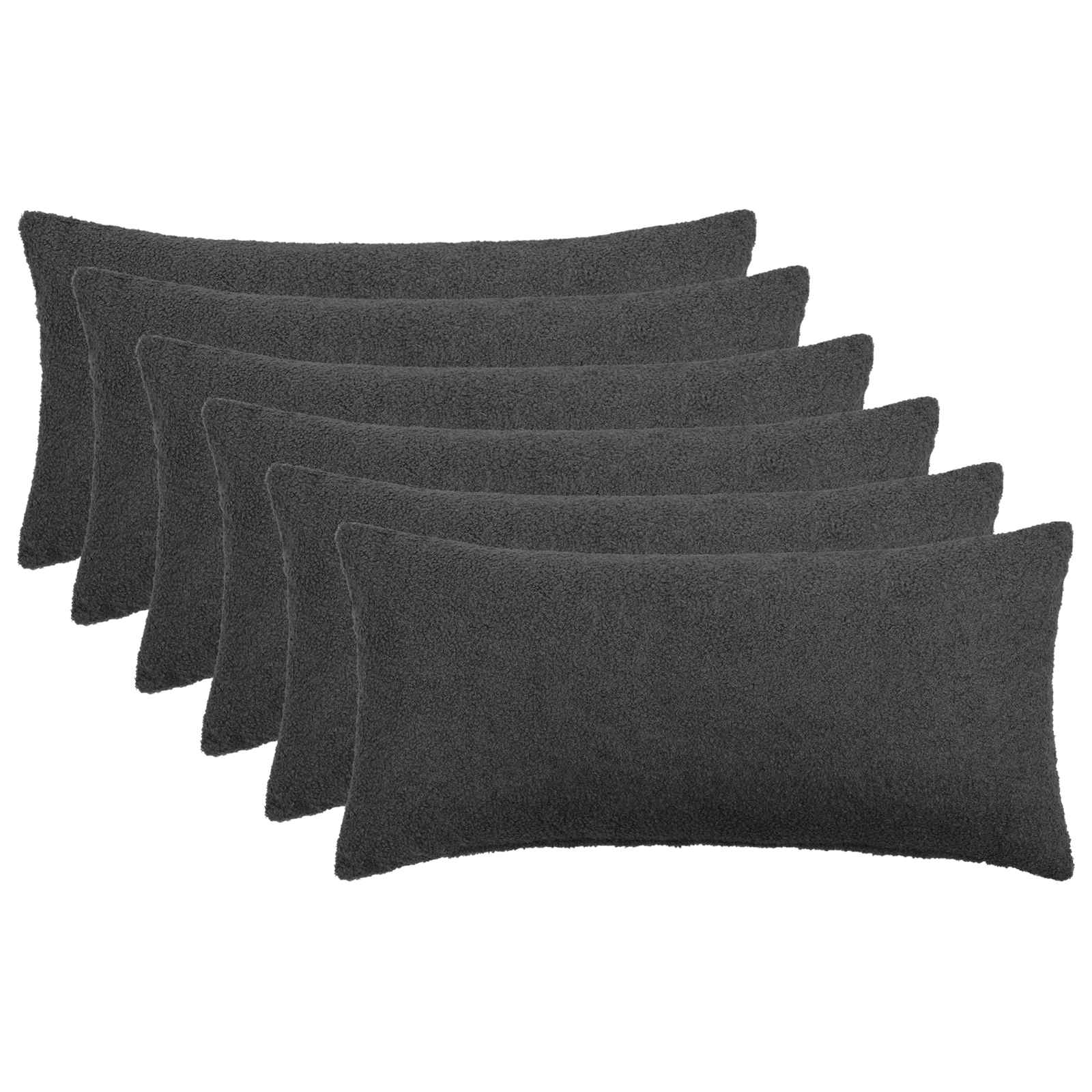 Kussensloop 6 pcs HEERLEN Donkergrijs 40 x 70 cm Bouclé image 1