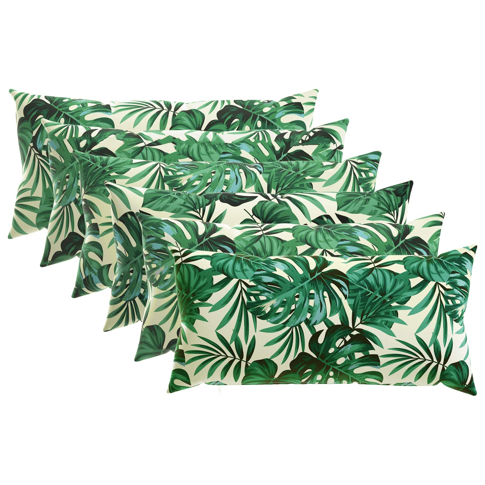vidaXL Poťah na podložku 6 pcs HEERLEN Vzor s listami 40 x 70 cm