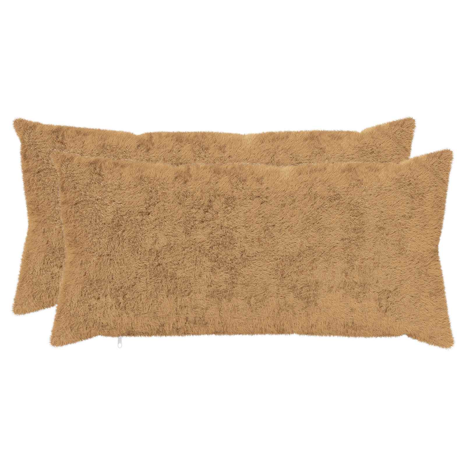Kussensloop 2 st HEERLEN Taupe 40 x 70 cm Nep Konijnenbont image 1