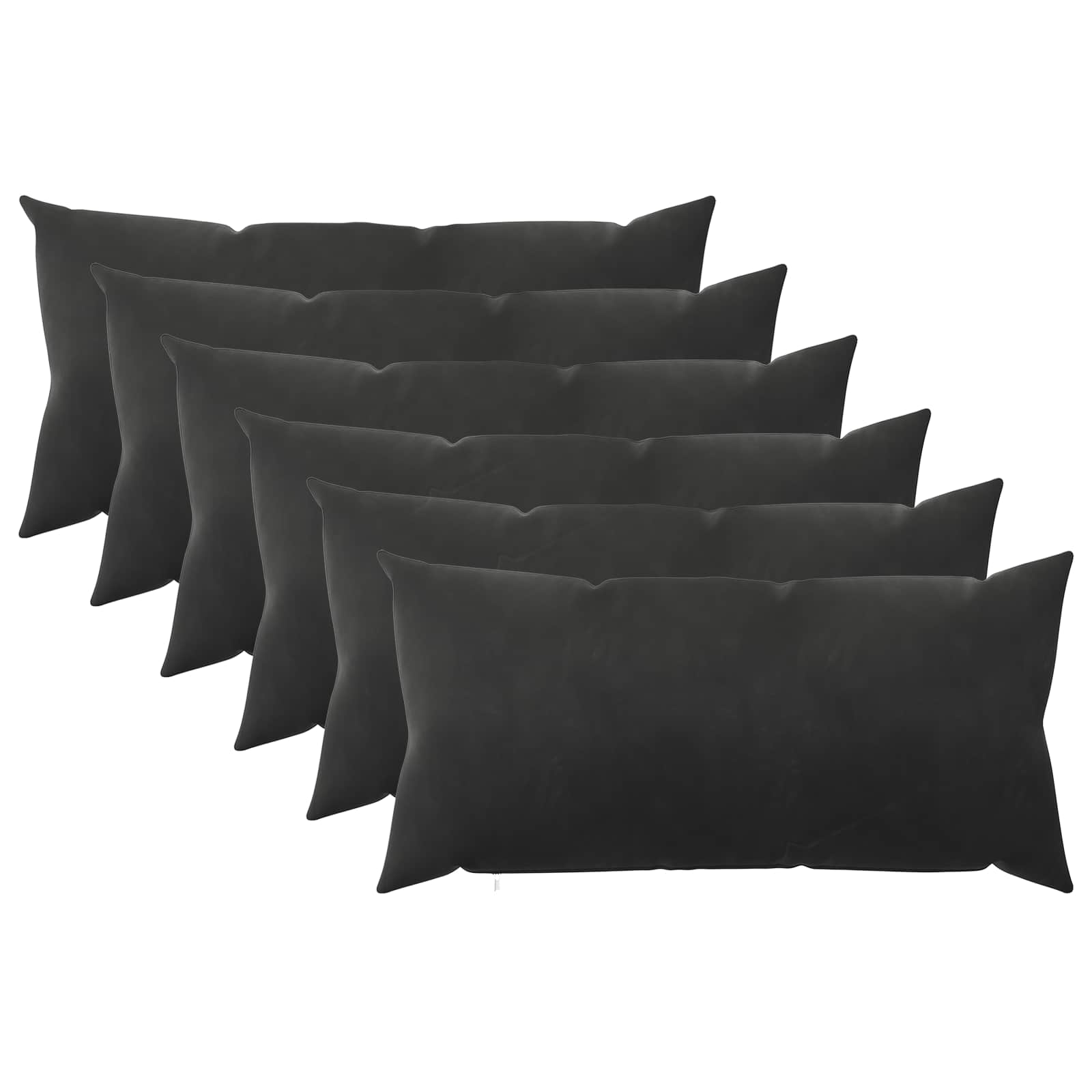 Kussensloop 6 pcs HEERLEN Zwart 40 x 80 cm Fluweel image 1