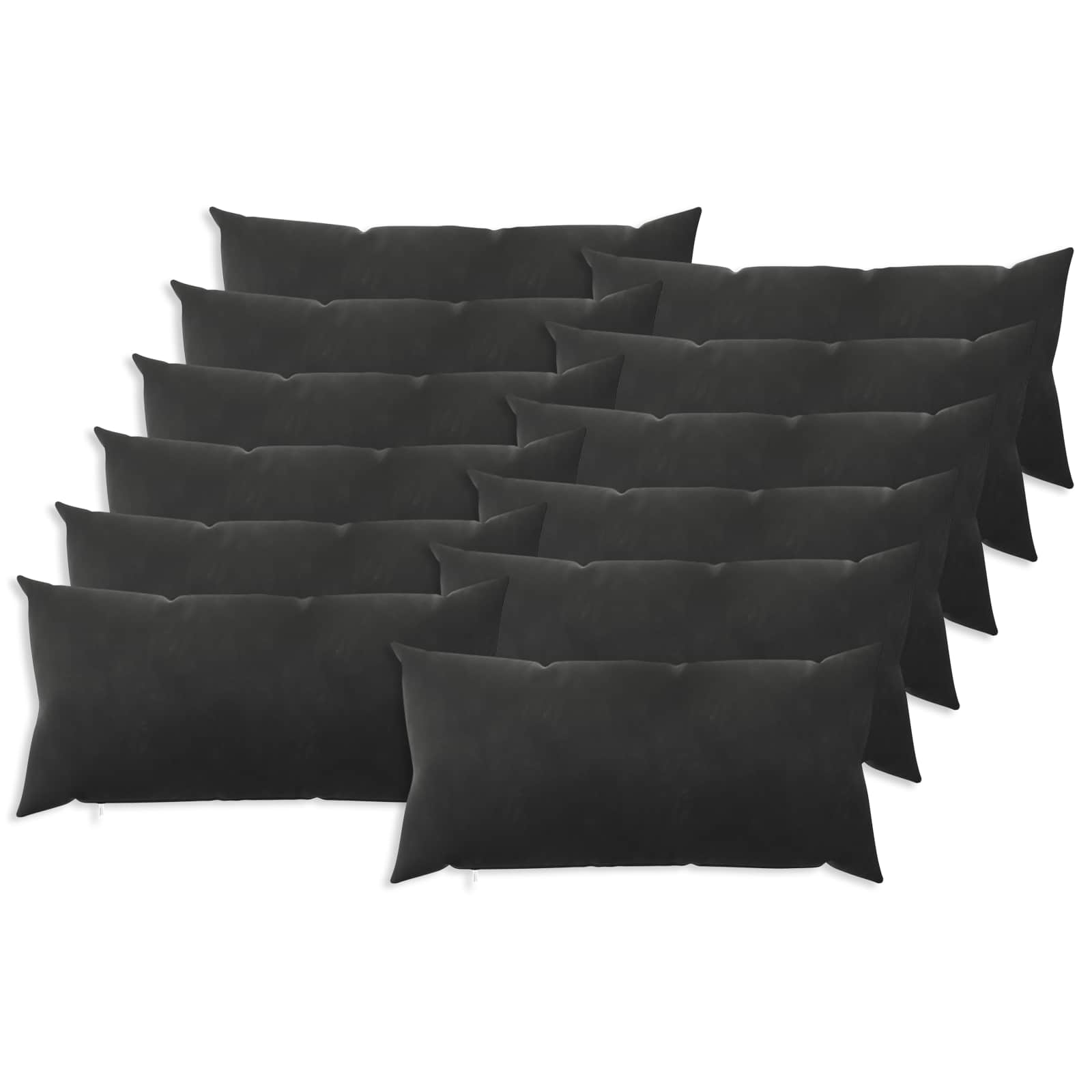 Kussensloop 12 pcs HEERLEN Zwart 40 x 80 cm Fluweel image 1