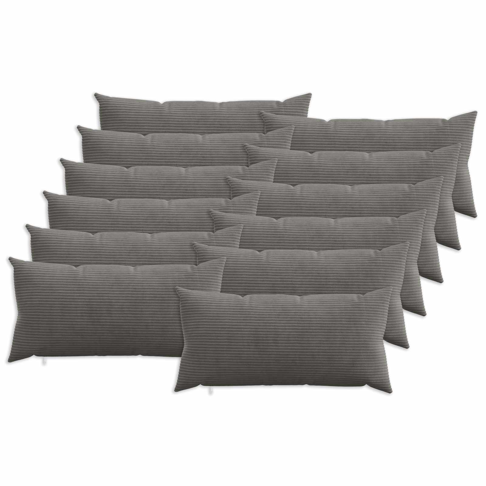 Kussensloop 12 pcs HEERLEN Donkergrijs 40 x 80 cm corduroy image 1