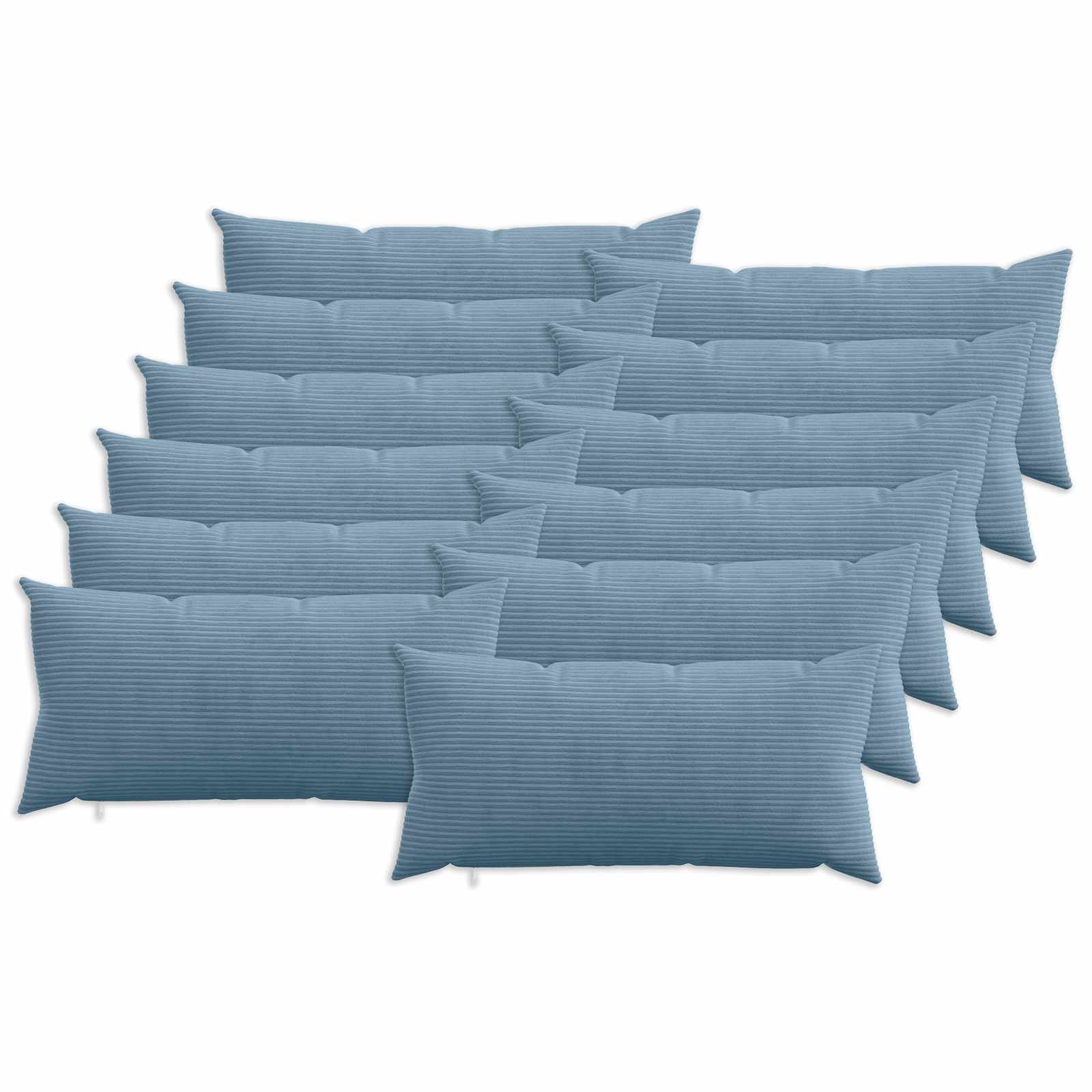 Kussensloop 12 pcs HEERLEN Blauw 40 x 80 cm corduroy image 1