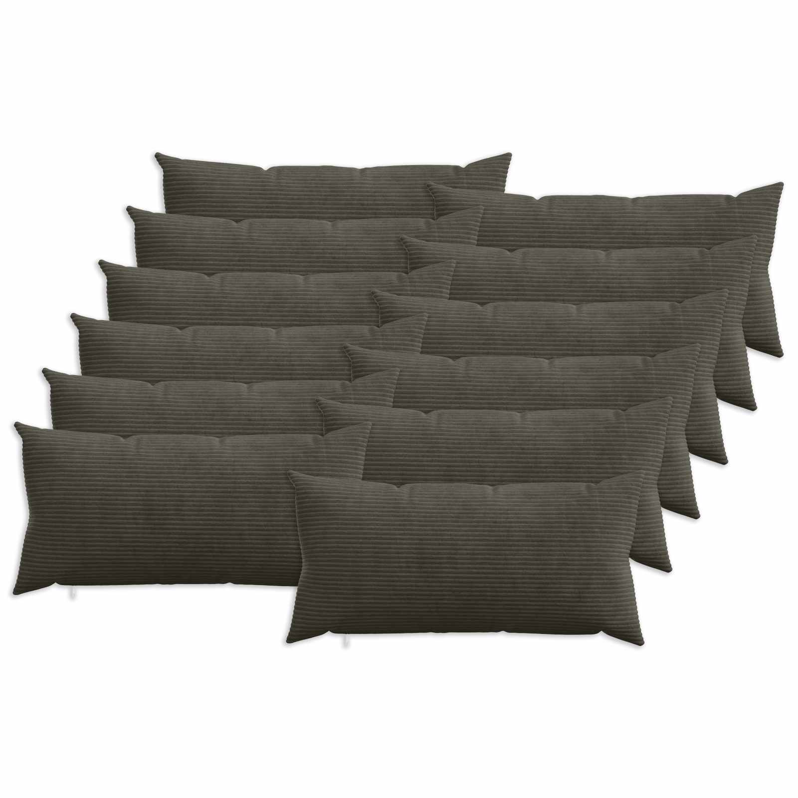 Kussensloop 12 pcs HEERLEN Antracietkleurig 40 x 80 cm corduroy image 1