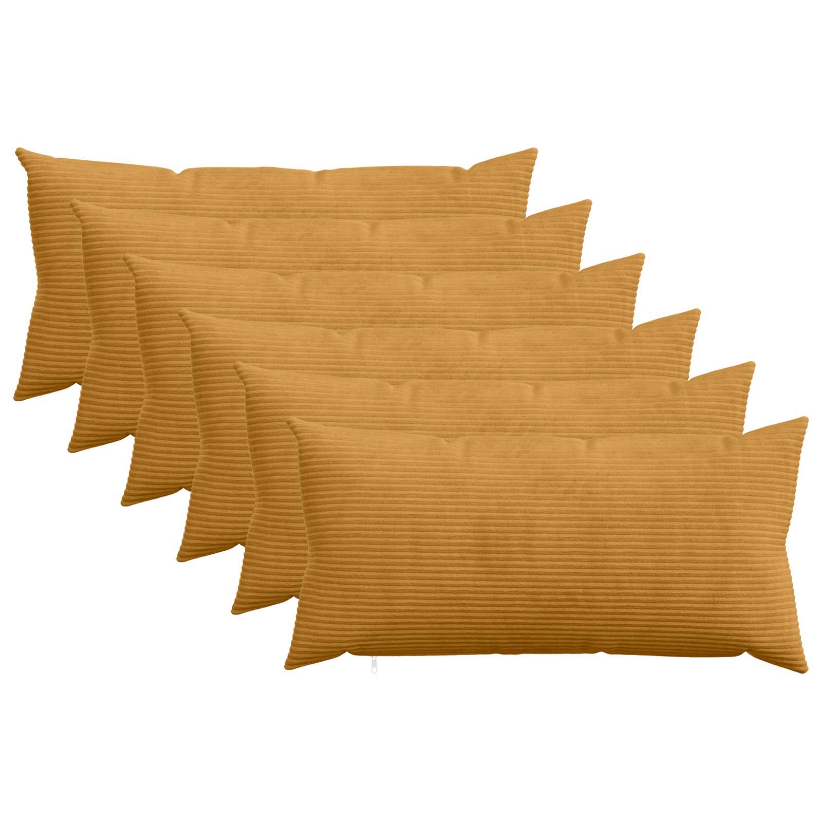 Kussensloop 6 pcs HEERLEN Geel 40 x 80 cm corduroy image 1