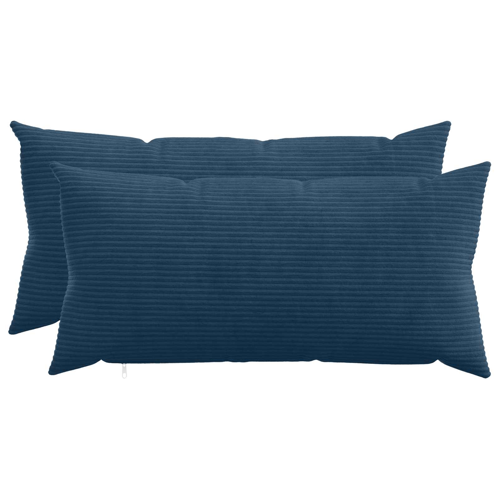vidaXL Pudebetræk 2 pcs HEERLEN Mørkeblå 40 x 80 cm cordfløjl