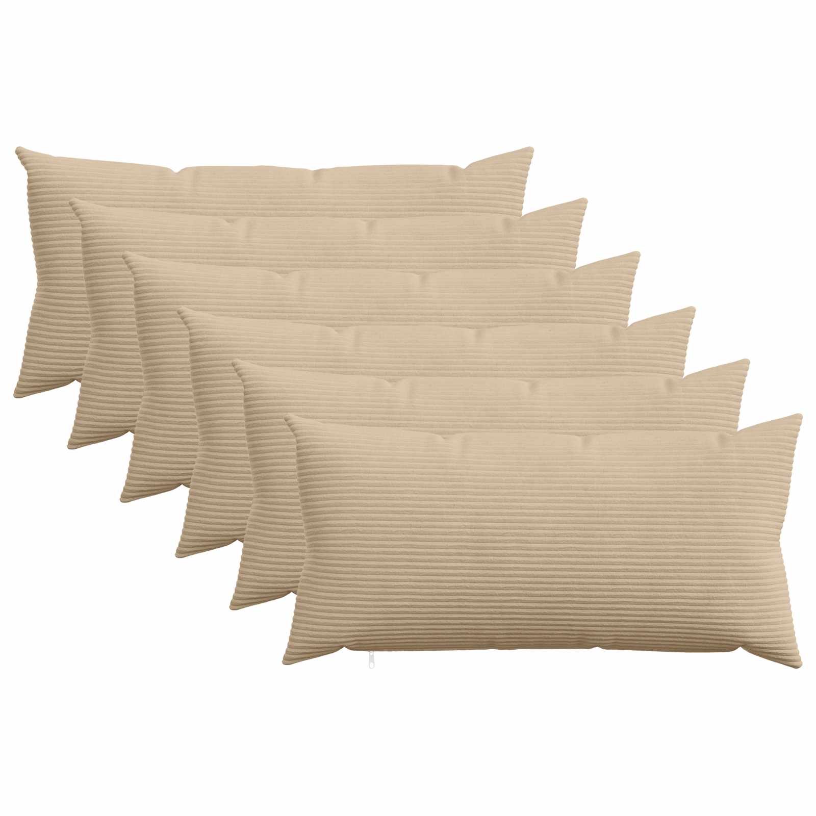 Kussensloop 6 pcs HEERLEN Taupe 40 x 80 cm corduroy image 1