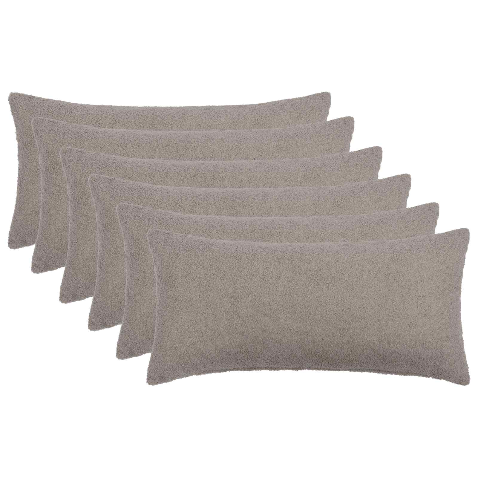 Kussensloop 6 pcs HEERLEN Lichtgrijs 40 x 80 cm Bouclé image 1