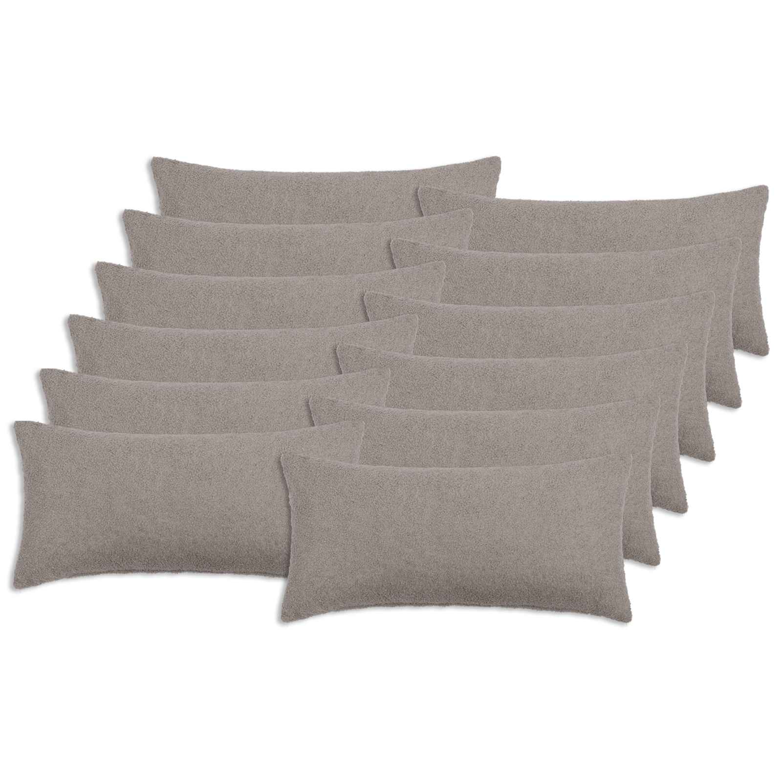 Kussensloop 12 pcs HEERLEN Lichtgrijs 40 x 80 cm Bouclé image 1