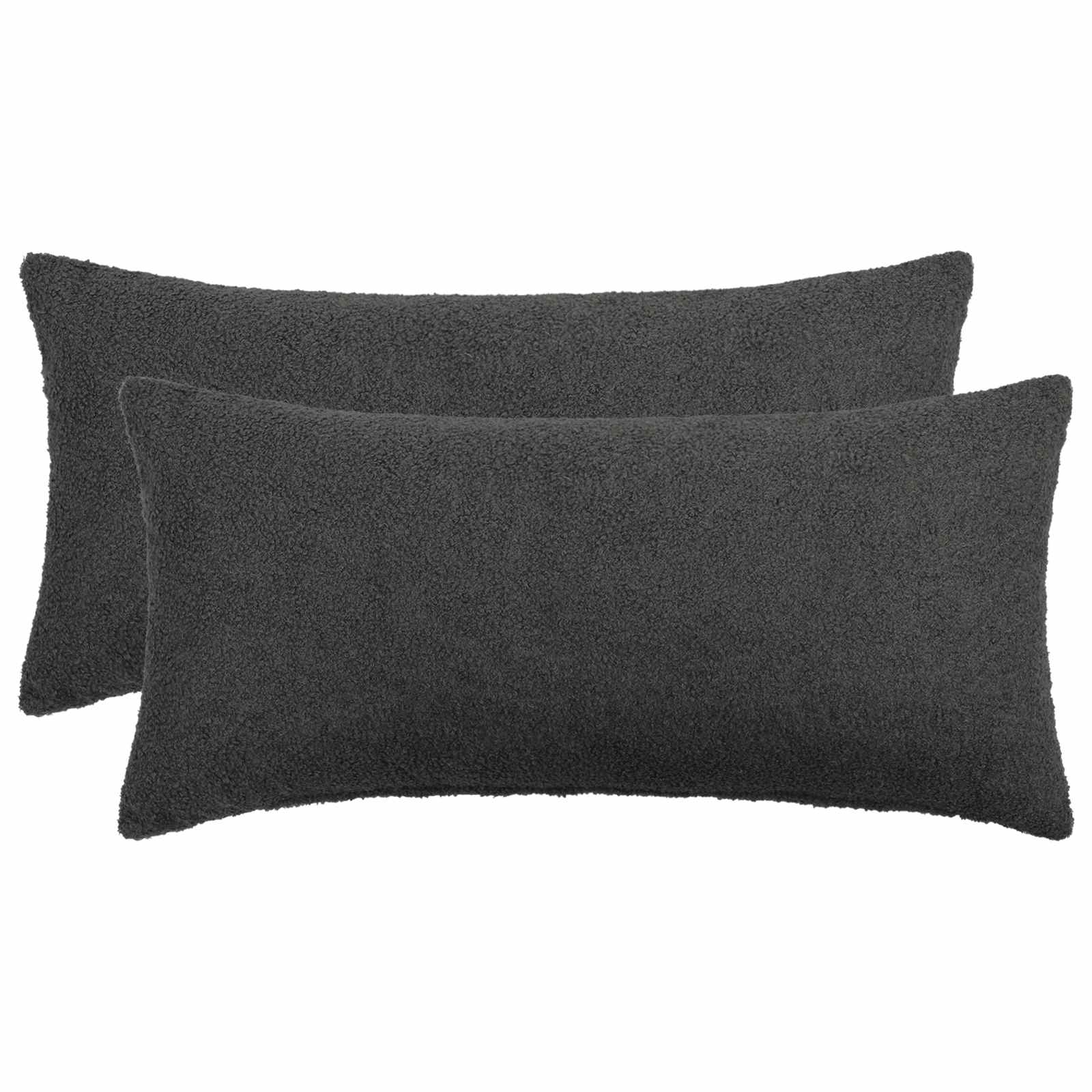 vidaXL Pudebetræk 2 pcs HEERLEN Mørkegrå 40 x 80 cm Bouclé