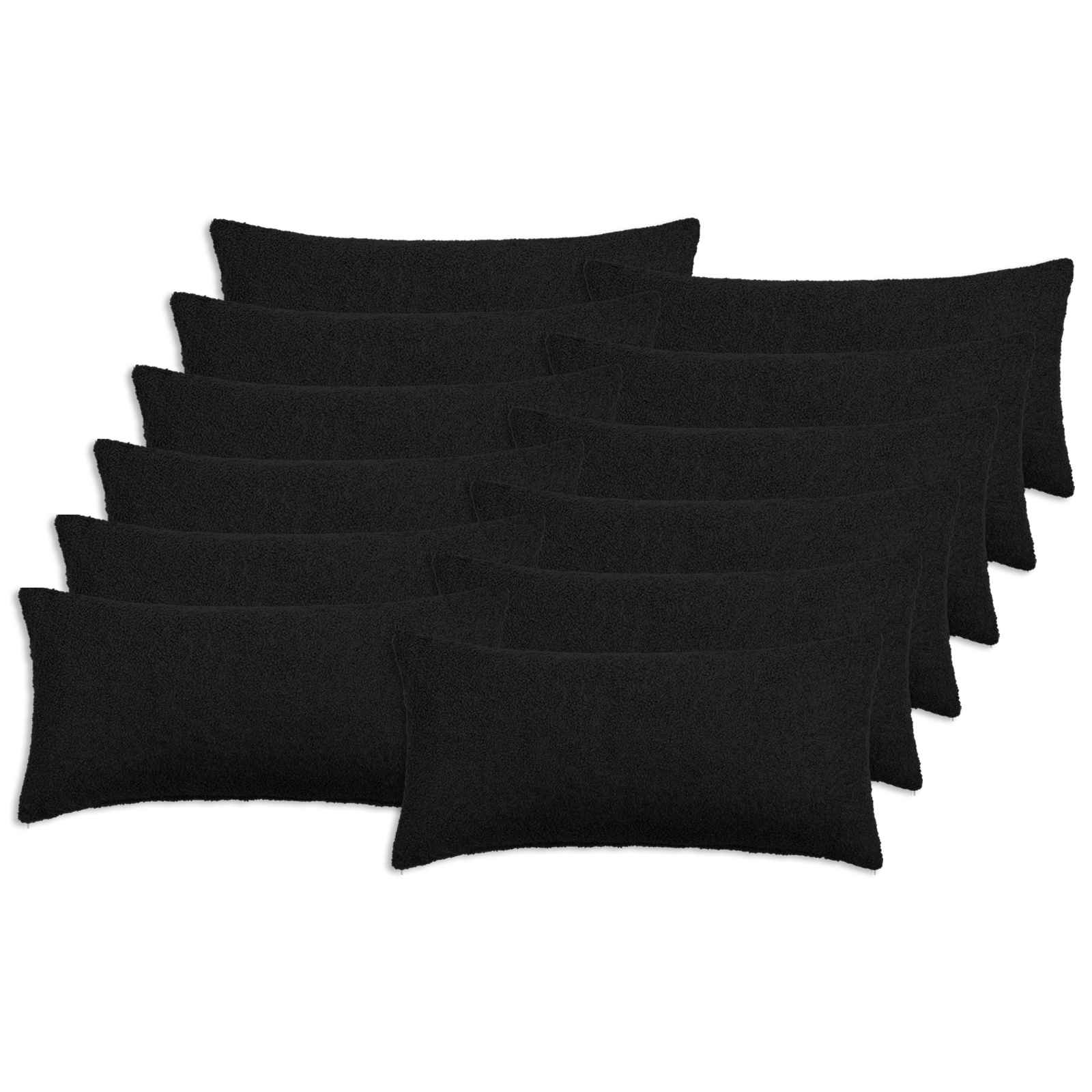 Kussensloop 12 pcs HEERLEN Zwart 40 x 80 cm Bouclé image 1