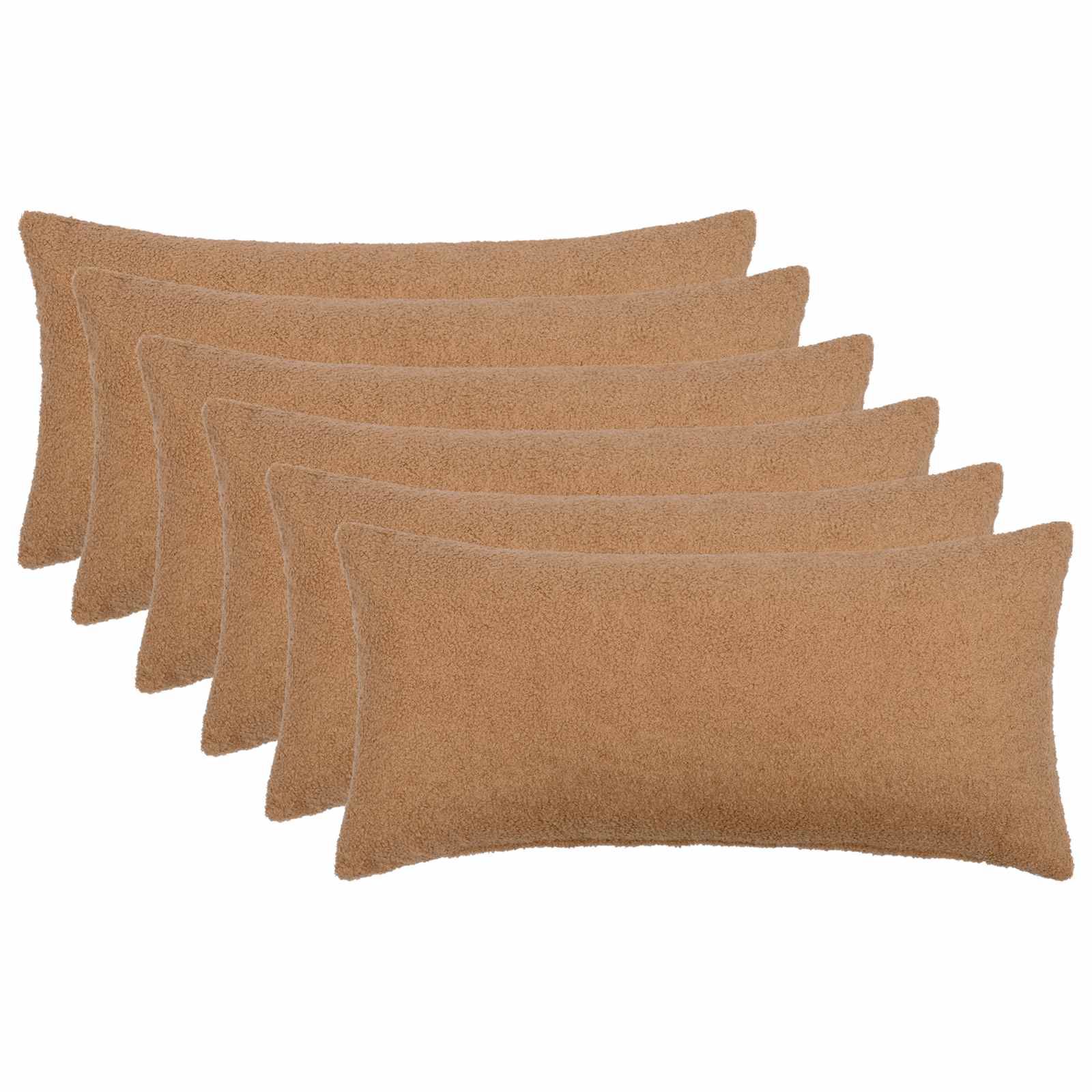 Kussensloop 6 pcs HEERLEN Beige 40 x 80 cm Bouclé image 1