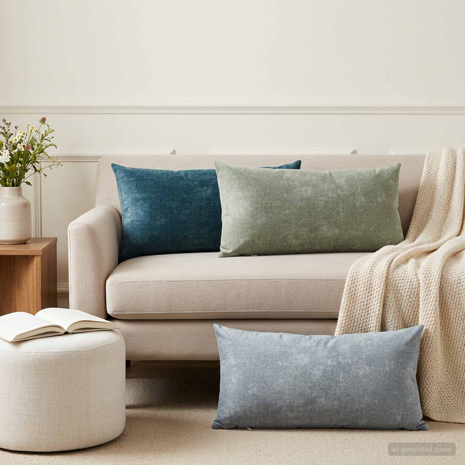 vidaXL Pudebetræk 12 stk. HEERLEN Lyseblå 40 x 80 cm Chenille Stof