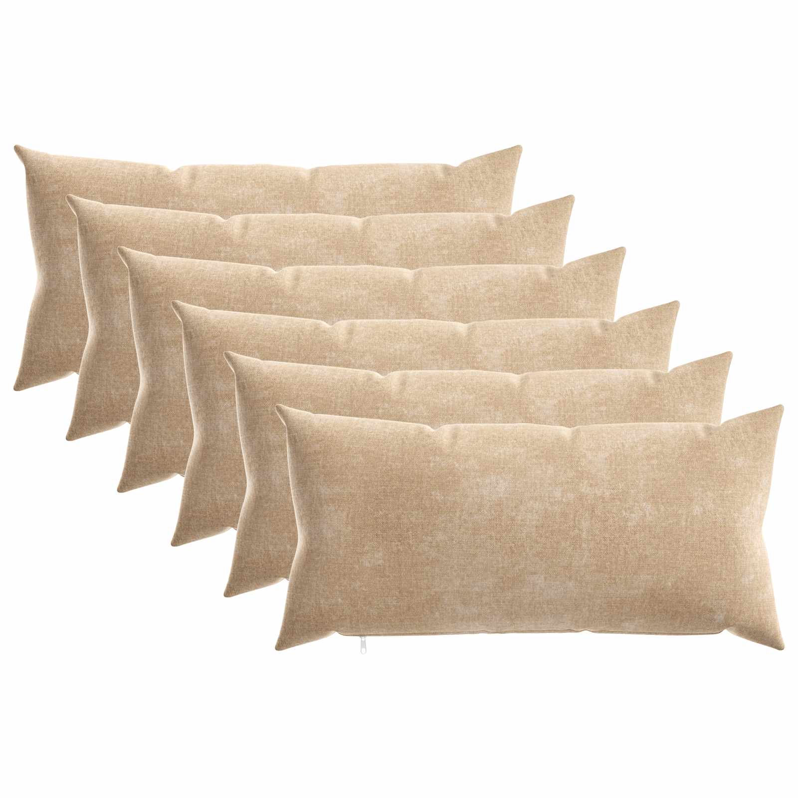 vidaXL Kissenbezug 6 stk. HEERLEN Taupe 40 x 80 cm Chenille-Stoff – Bild 2