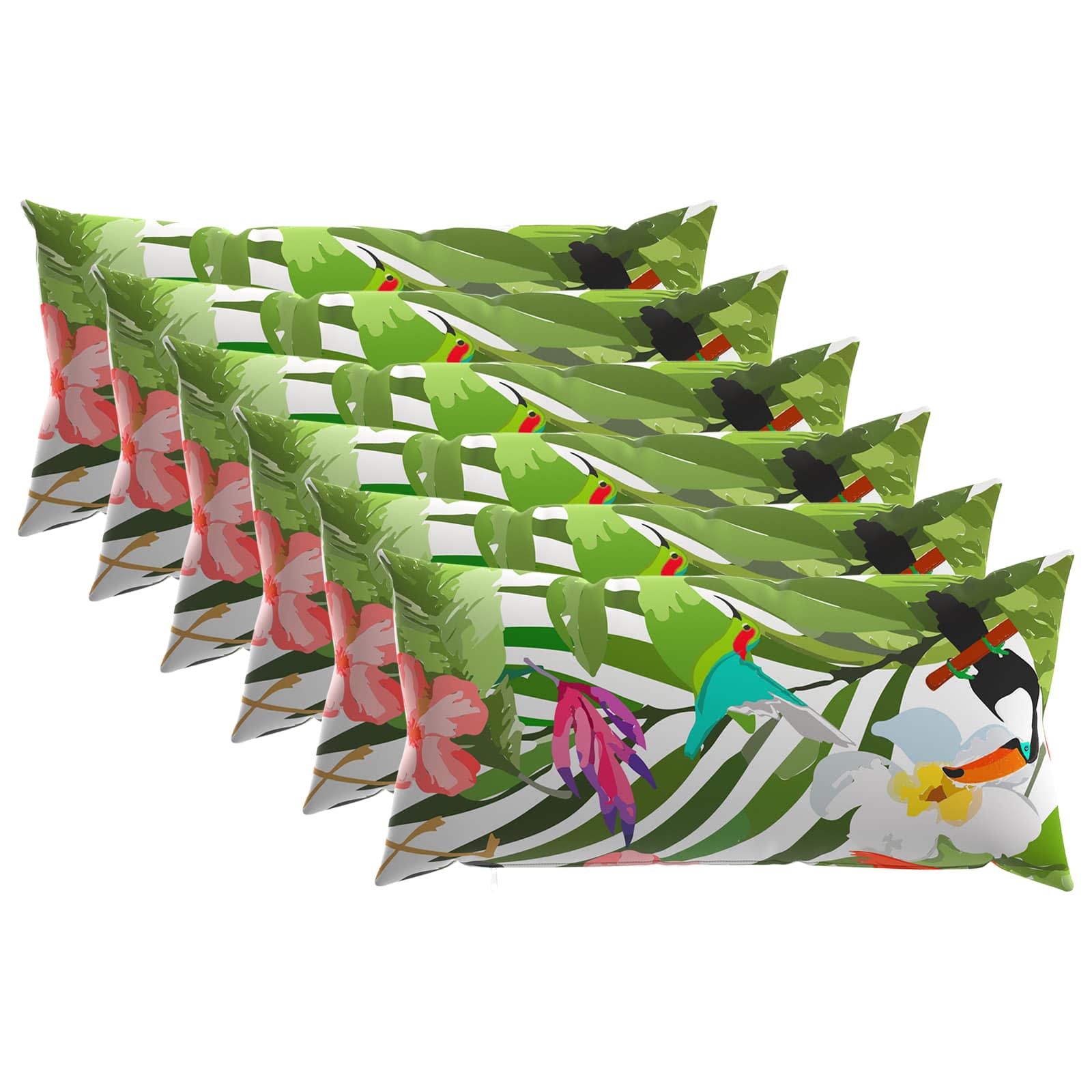 Kussensloop 6 pcs HEERLEN Zwart 40 x 80 cm Polyester image 1