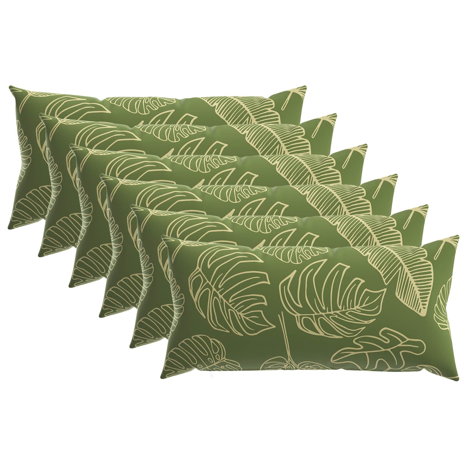 Kussensloop 6 pcs HEERLEN Bladontwerp 40 x 80 cm Polyester image 1
