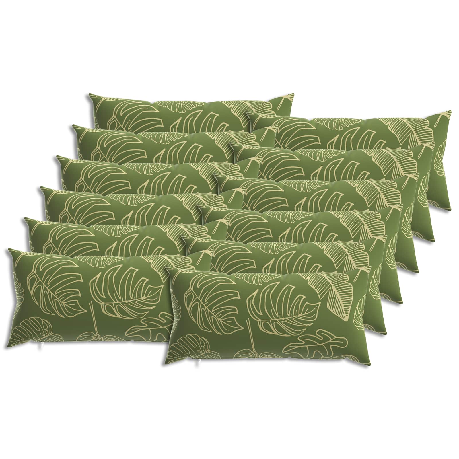 Kussensloop 12 pcs HEERLEN Bladontwerp 40 x 80 cm Polyester image 1