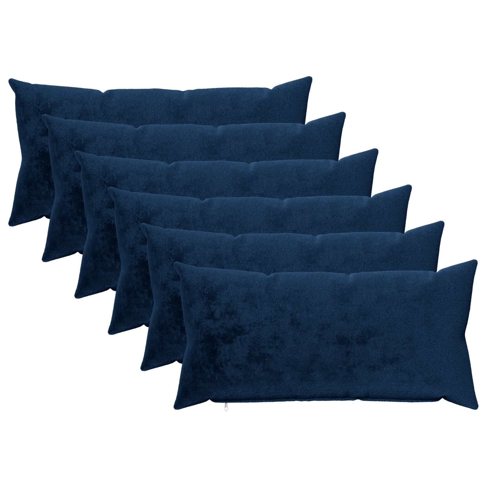 vidaXL Kissenbezug 6 stk. HEERLEN Marineblau 40 x 80 cm Flanell – Bild 2
