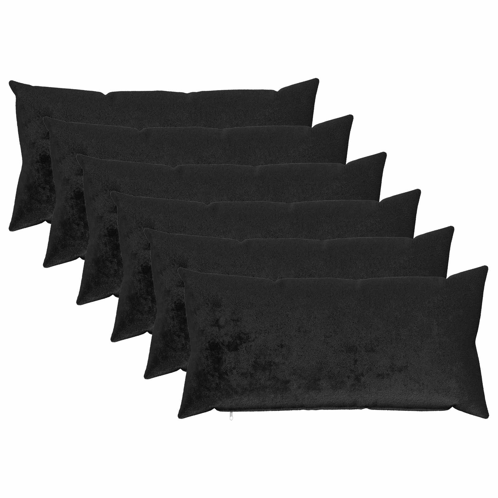 Kussensloop 6 pcs HEERLEN Zwart 40 x 80 cm Flanel image 1