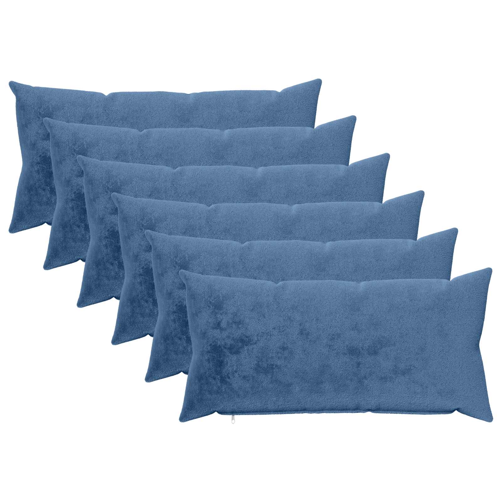 vidaXL Kussensloop 6 st HEERLEN Lichtblauw 40 x 80 cm Flanel blauw, foto 3