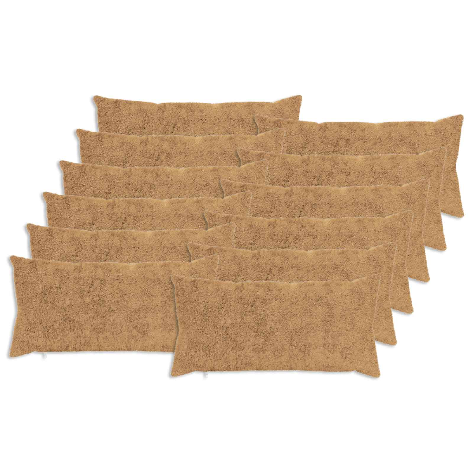 Kussensloop 12 st HEERLEN Taupe 40 x 80 cm Nep Konijnenbont image 1