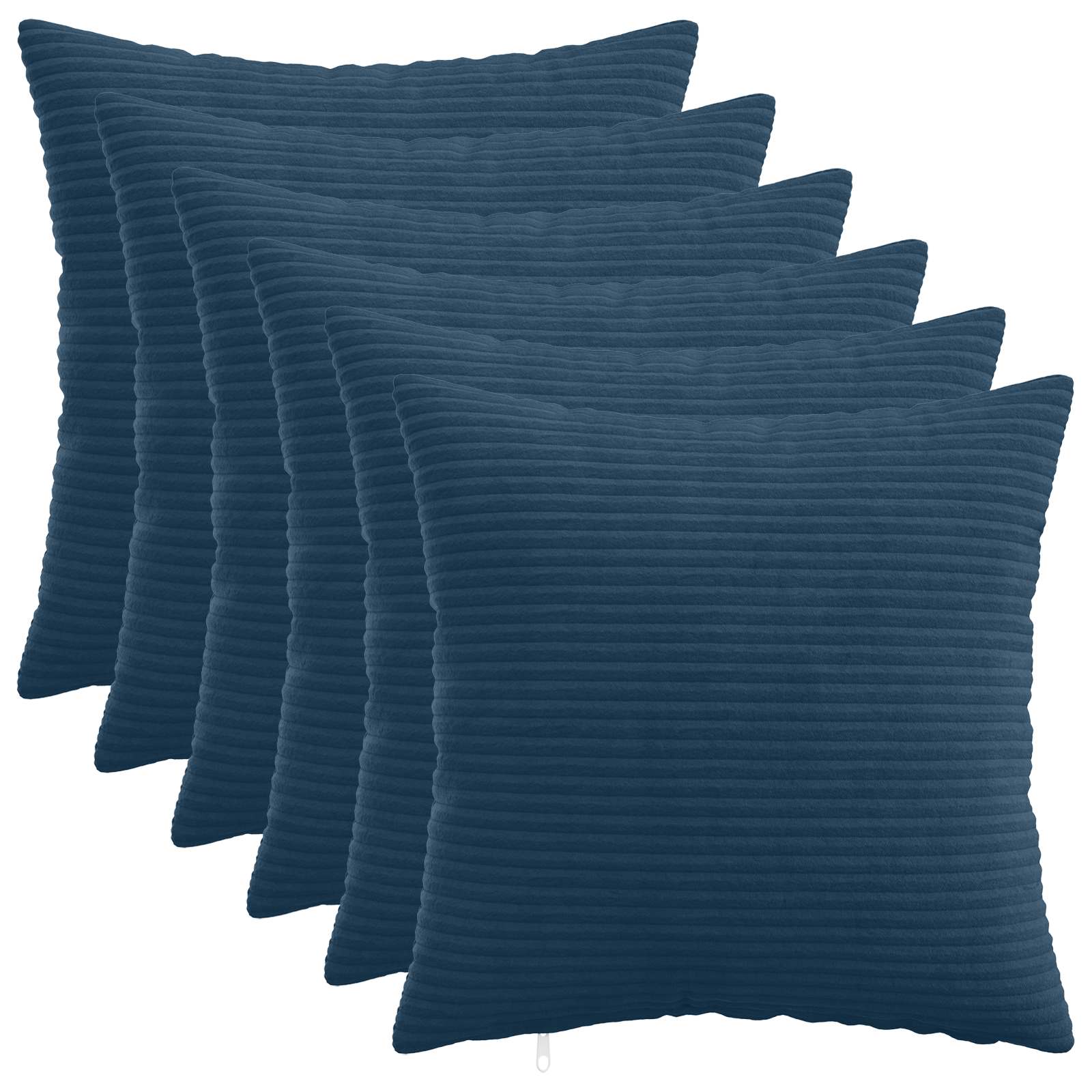 vidaXL Pudebetræk 6 pcs HEERLEN Mørkeblå 45 x 45 cm cordfløjl