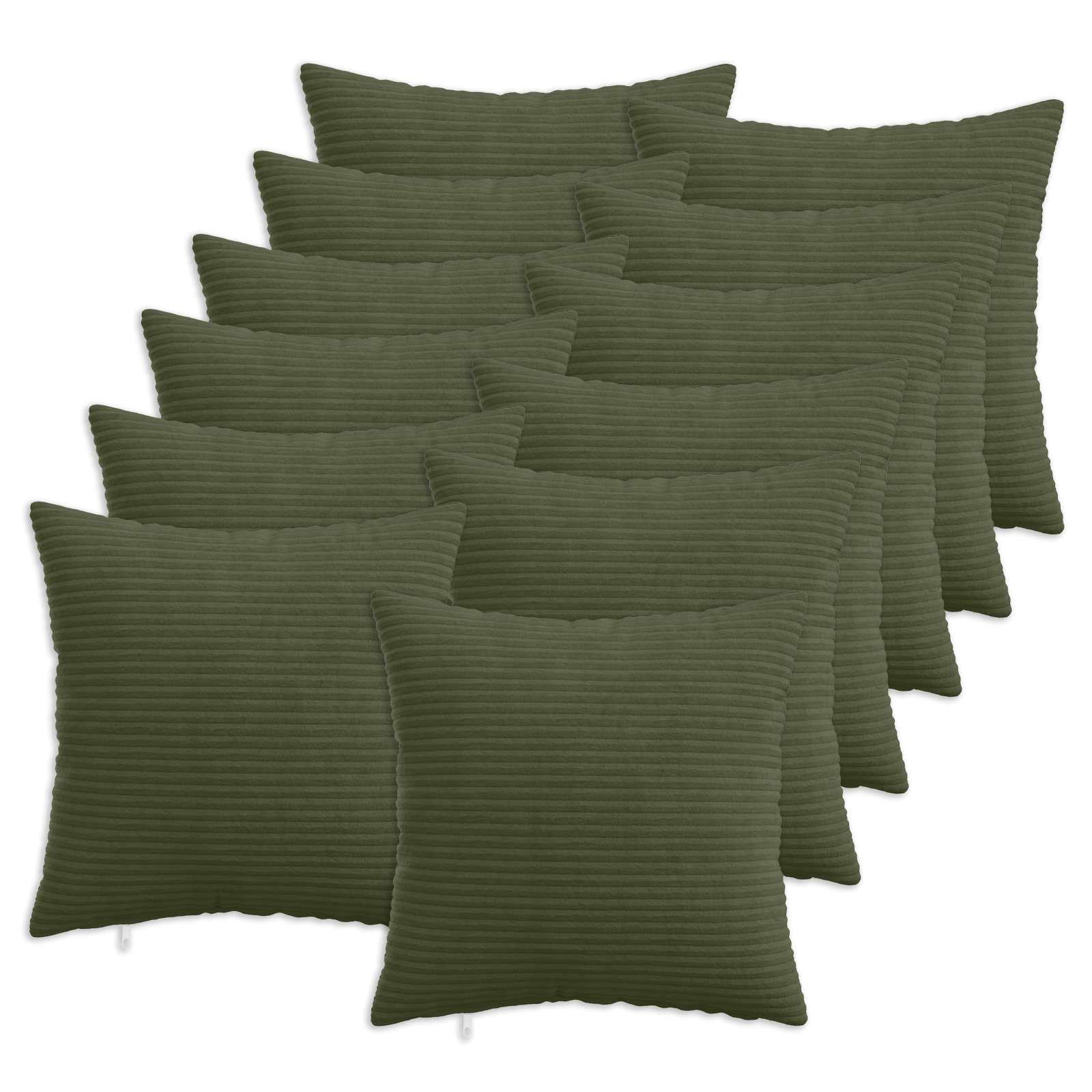 Kussensloop 12 pcs HEERLEN Groen 45 x 45 cm corduroy image 1