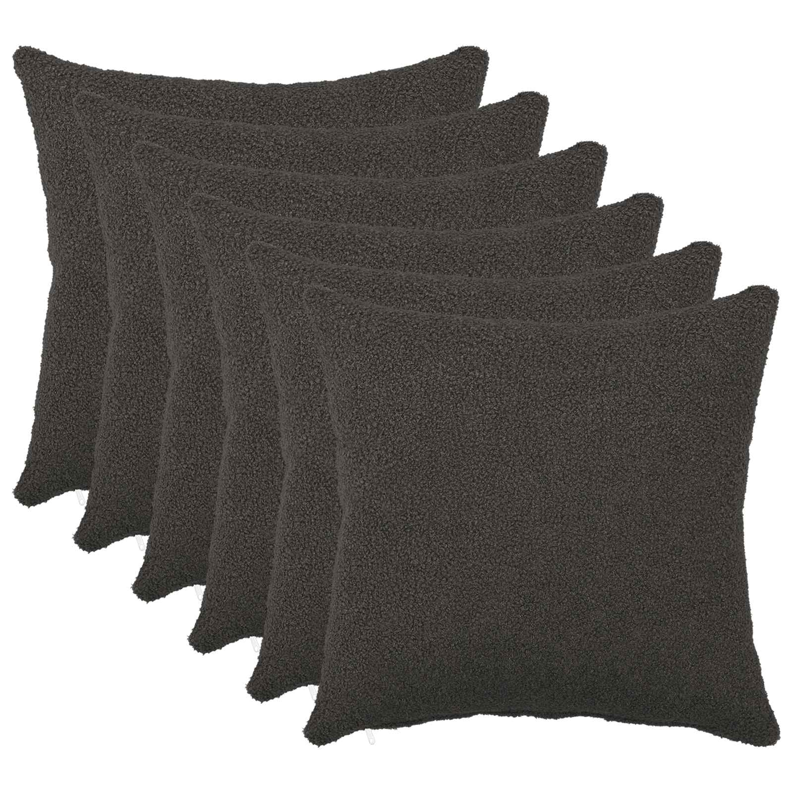 Kussensloop 6 pcs HEERLEN Donkergrijs 45 x 45 cm Bouclé image 1