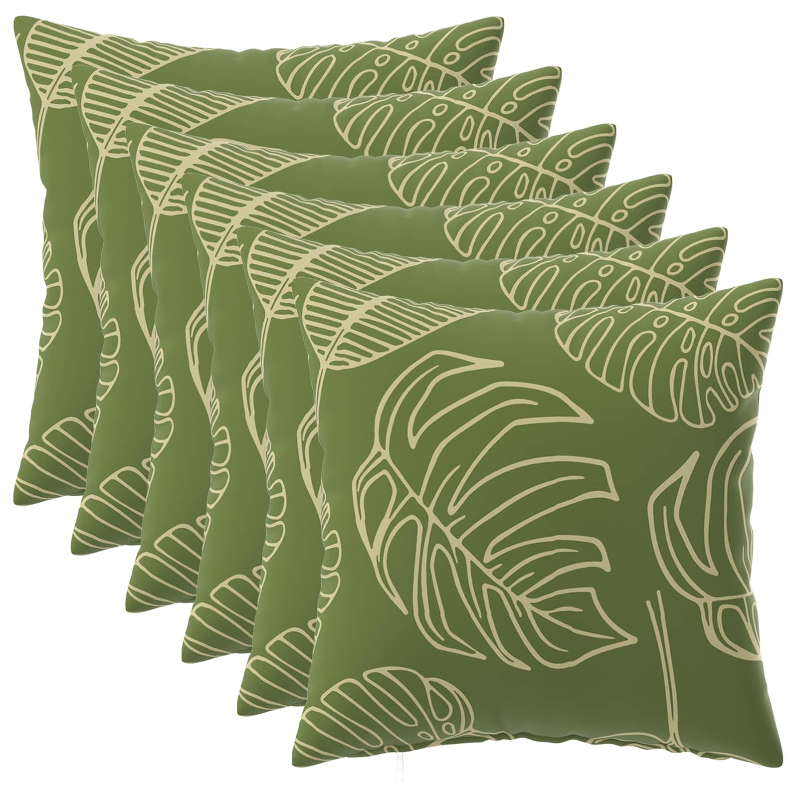 Kussensloop 6 pcs HEERLEN Bladontwerp 45 x 45 cm Polyester image 1