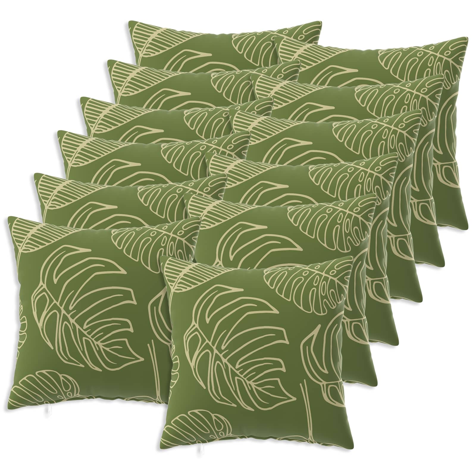 Kussensloop 12 pcs HEERLEN Bladontwerp 45 x 45 cm Polyester image 1