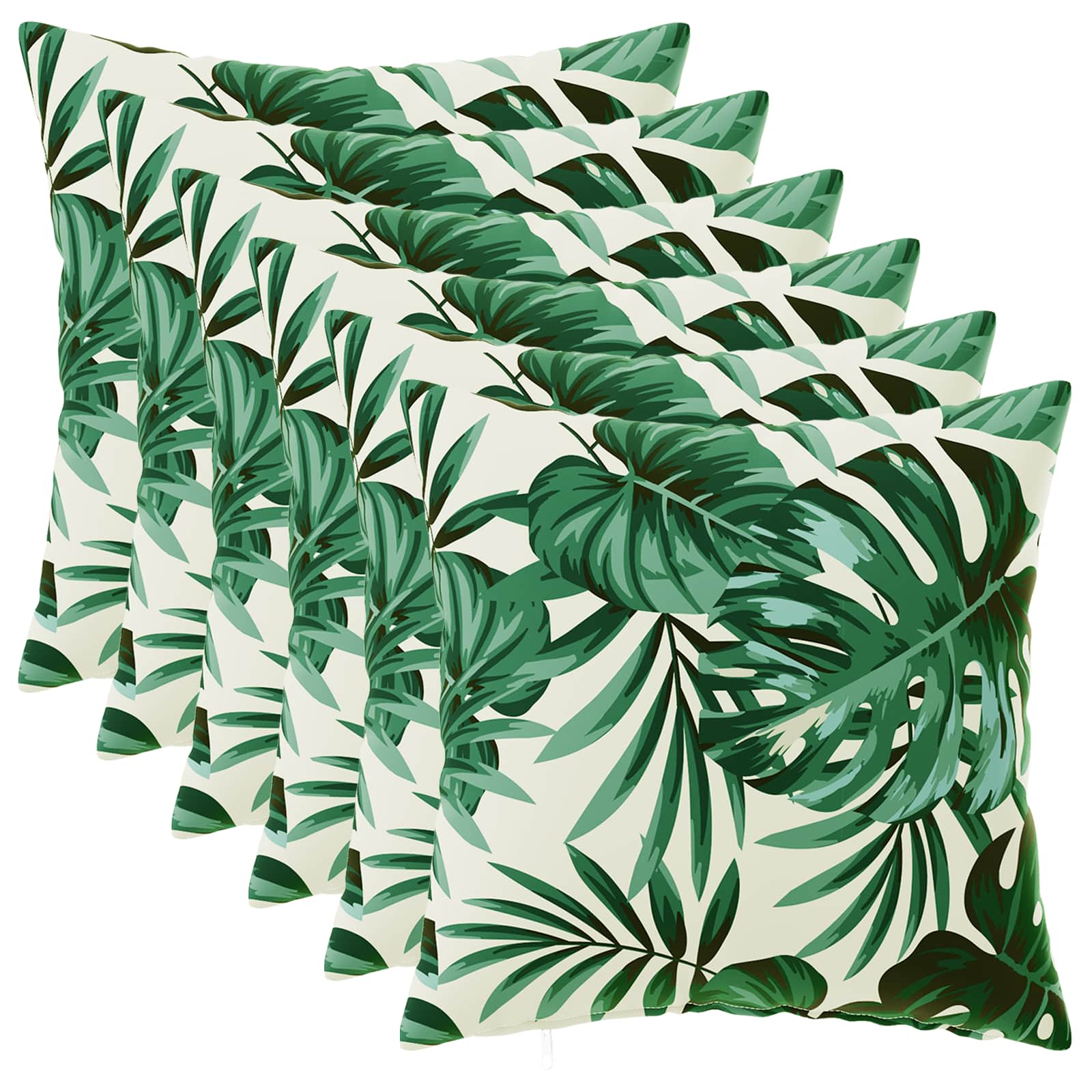 Kussensloop 6 pcs HEERLEN Bladpatroon 45 x 45 cm Polyester image 1