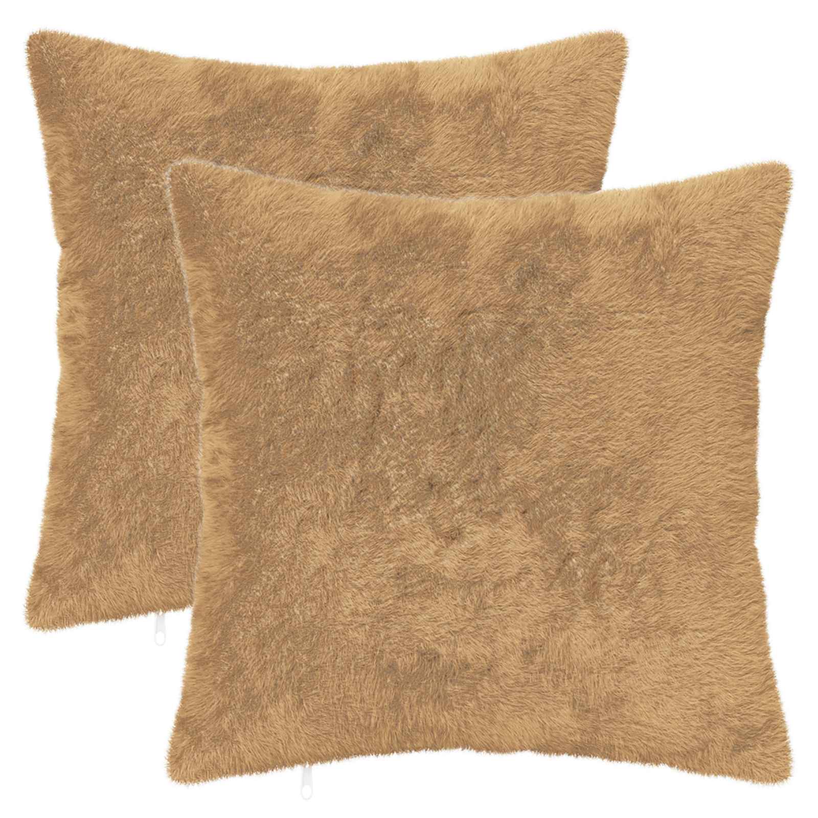 Kussensloop 2 st HEERLEN Taupe 45 x 45 cm Nep Konijnenbont image 1