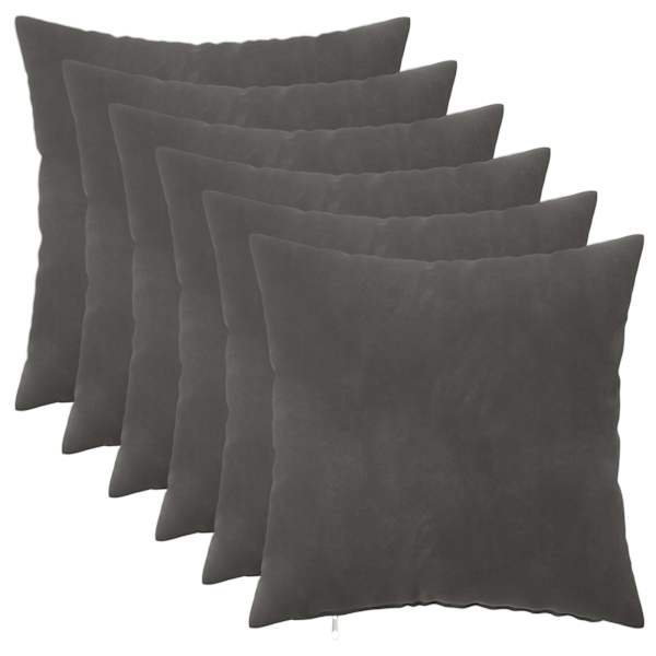 vidaXL Diivanipadi 6 pcs HEERLEN Tumehall 50 x 50 cm Samet