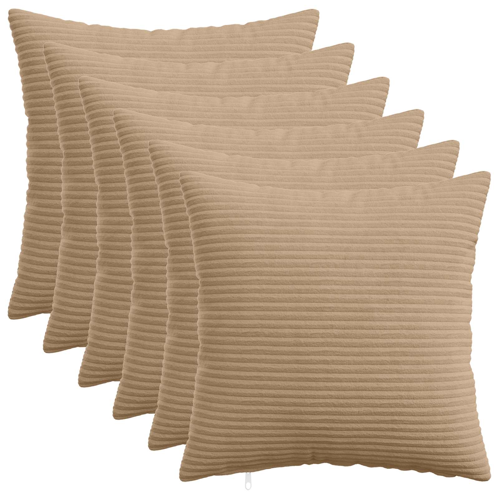 Kussensloop 6 pcs HEERLEN Bruin 50 x 50 cm corduroy image 1