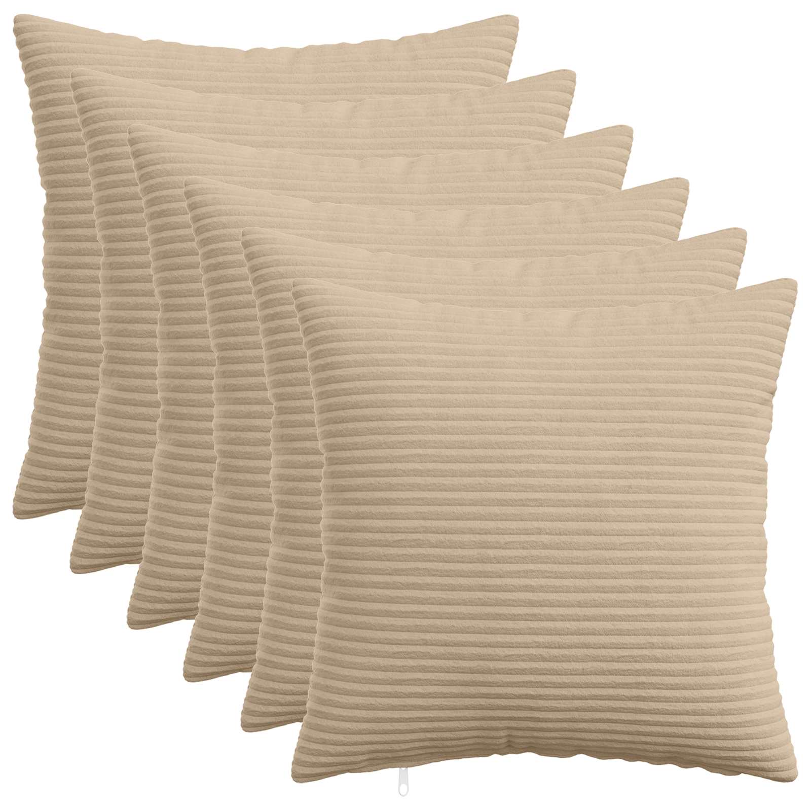 Kussensloop 6 pcs HEERLEN Taupe 50 x 50 cm corduroy image 1