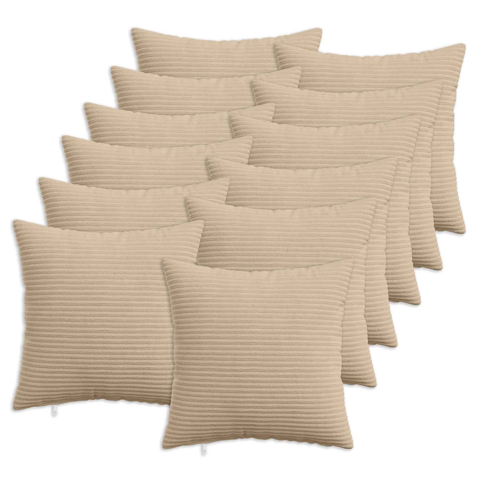 Kussensloop 12 pcs HEERLEN Taupe 50 x 50 cm corduroy image 1