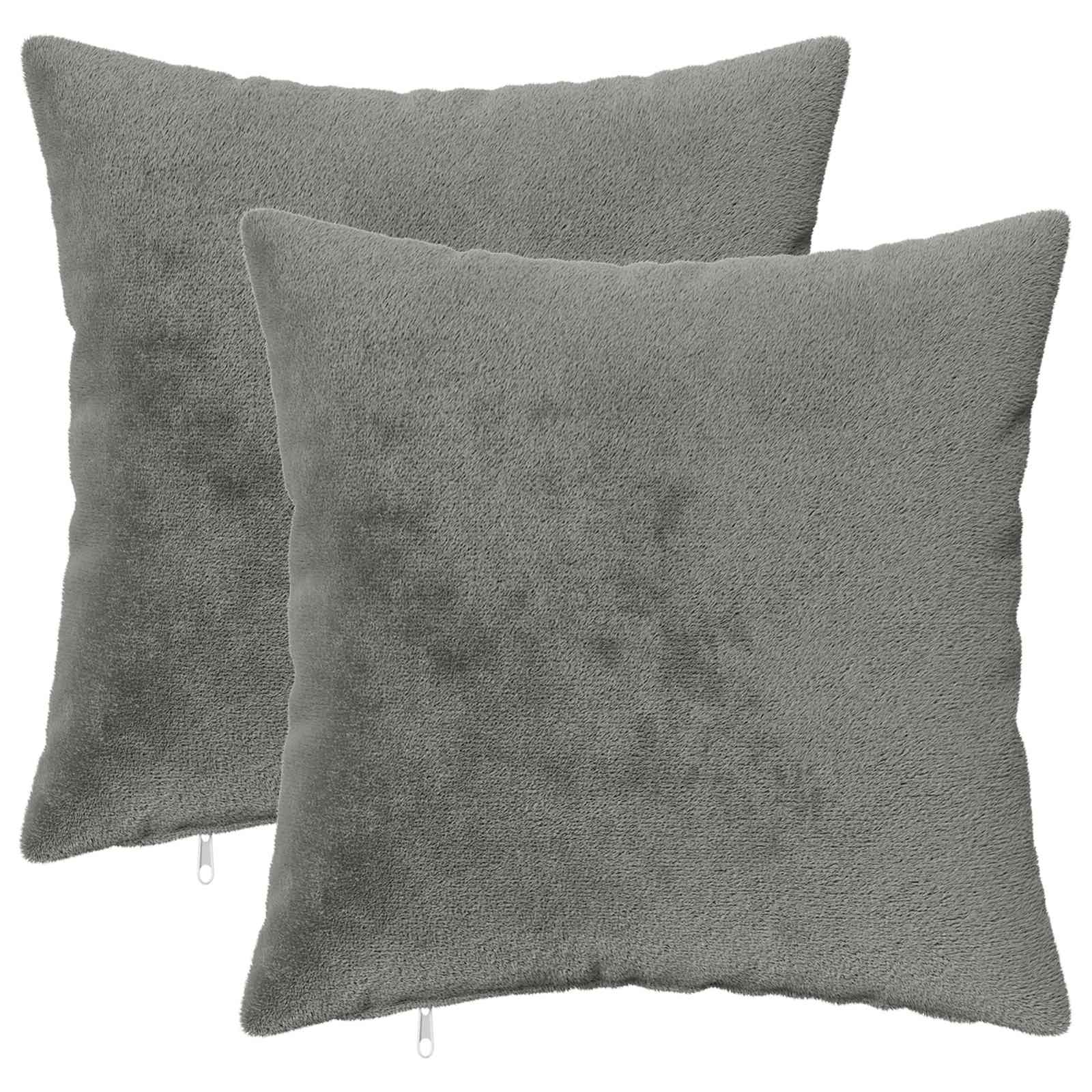 vidaXL Kissenbezug 2 stk. HEERLEN Dunkelgrau 50 x 50 cm Flanell – Bild 2
