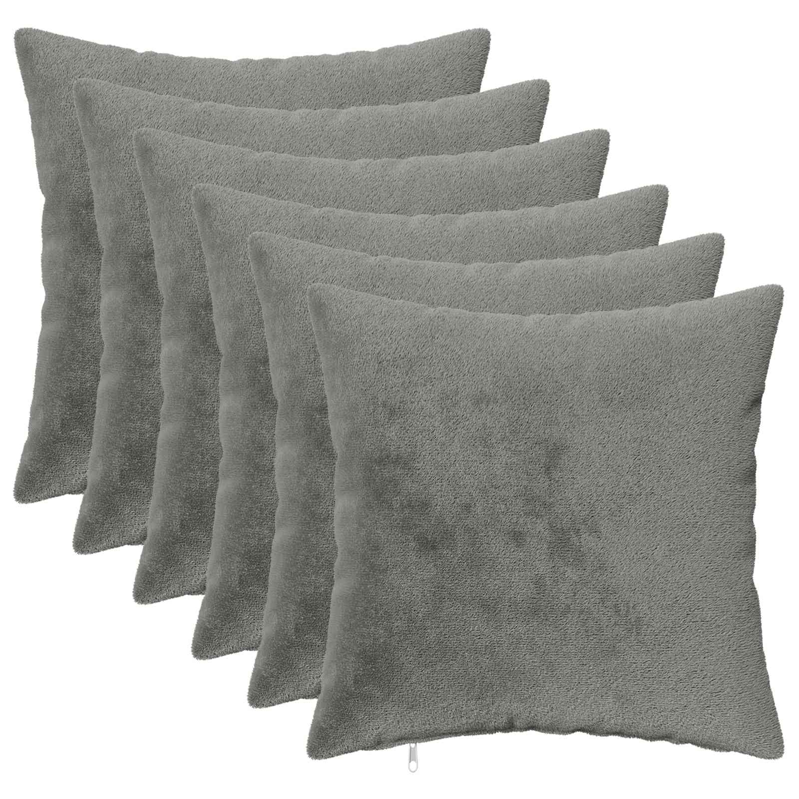 vidaXL Poťah na podložku 6 ks HEERLEN Tmavosivá 50 x 50 cm Flanel