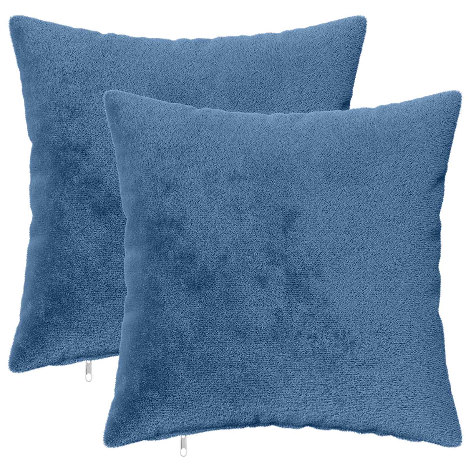 vidaXL Kussensloop 2 st HEERLEN Lichtblauw 50 x 50 cm Flanel blauw, foto 3