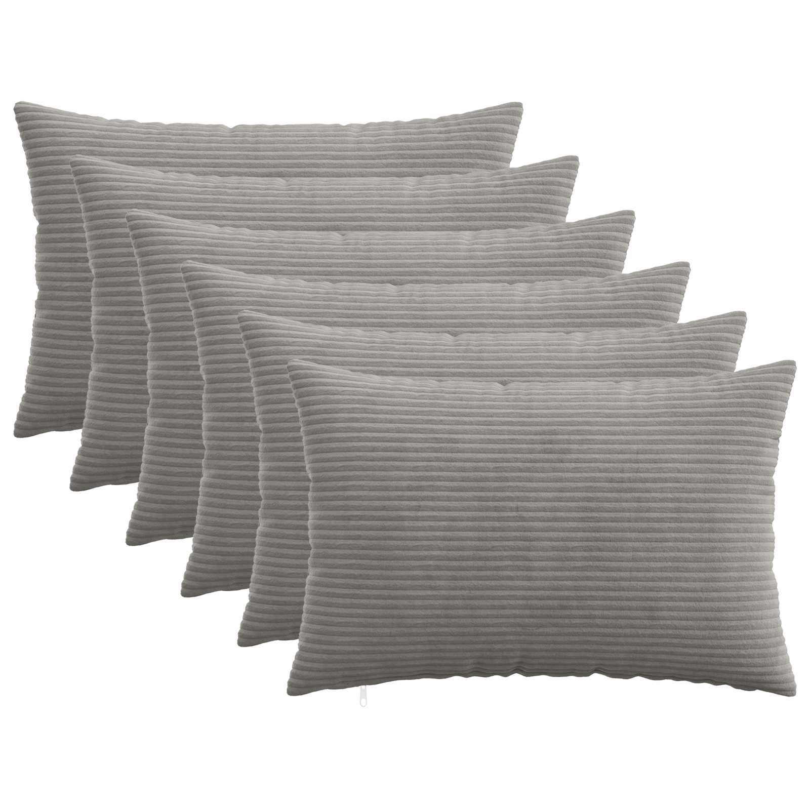 Kussensloop 6 pcs HEERLEN Lichtgrijs 50 x 70 cm corduroy image 1