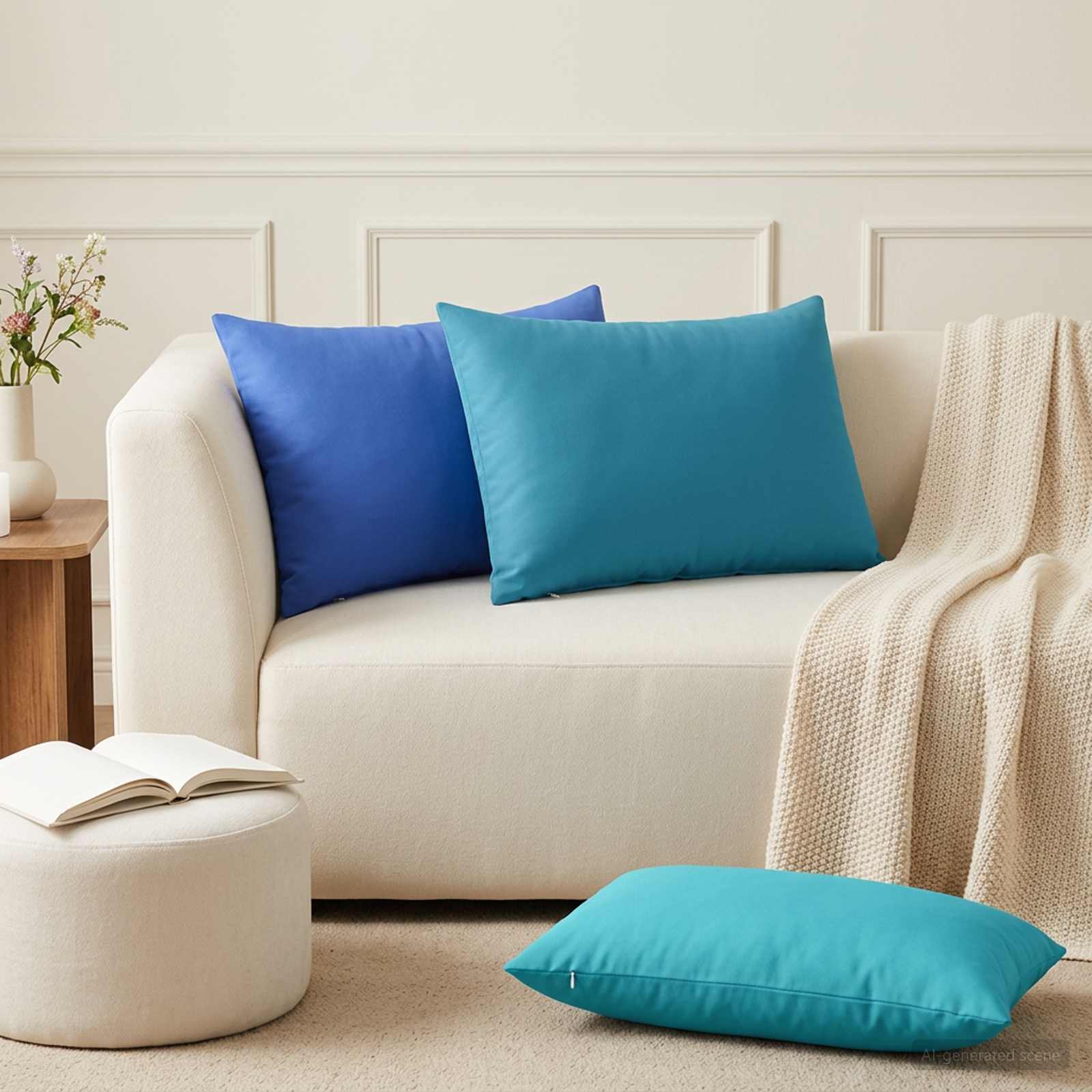 vidaXL Pudebetræk 2 pcs HEERLEN Kongelig blå 50 x 80 cm Polyester