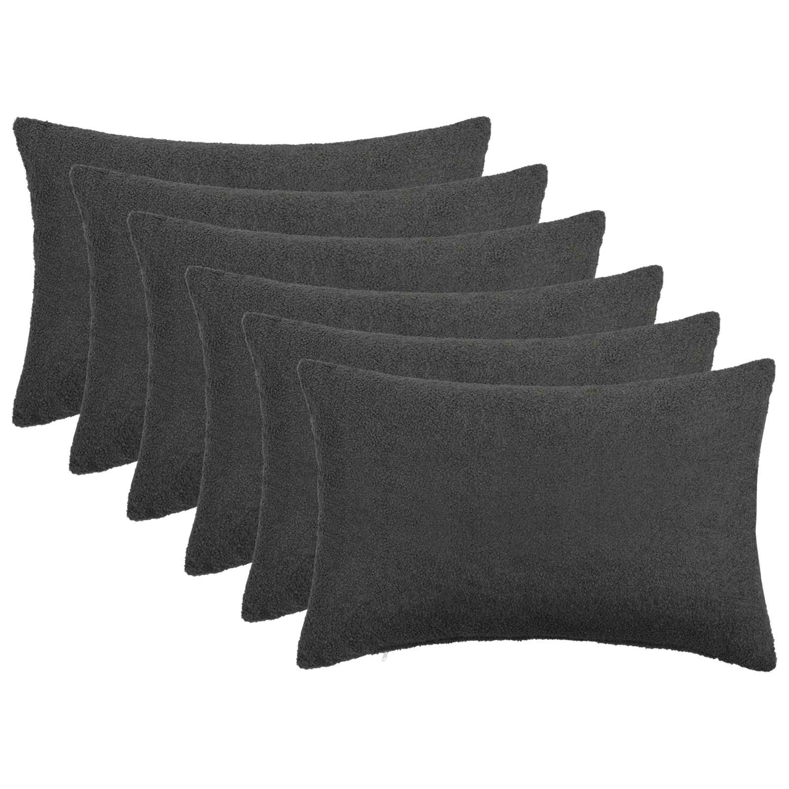 Kussensloop 6 pcs HEERLEN Donkergrijs 50 x 75 cm Bouclé image 1