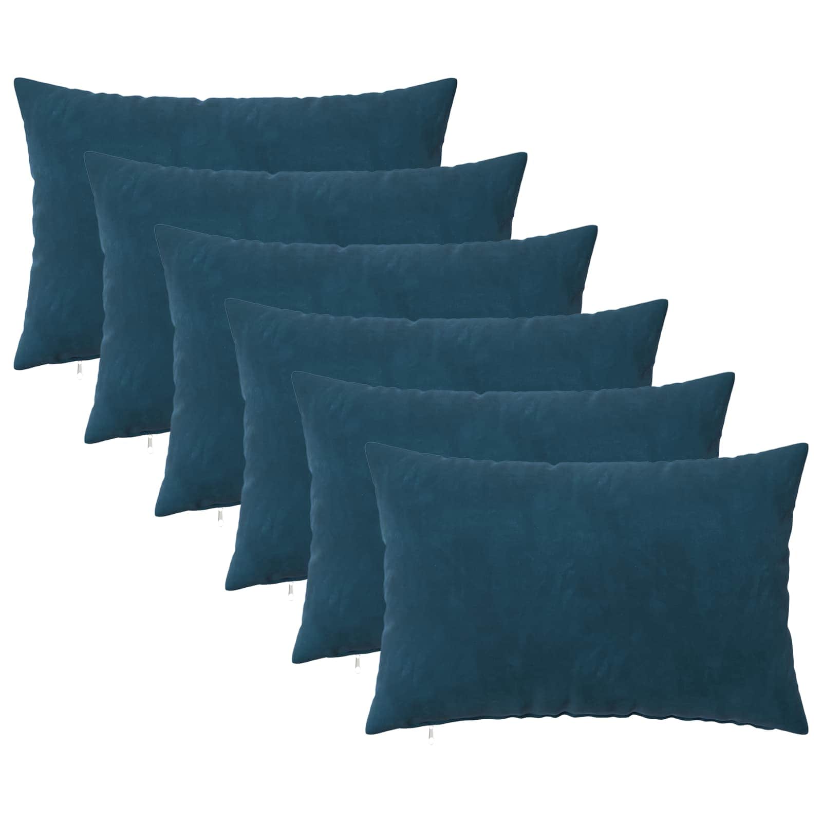 Kussensloop 6 pcs HEERLEN Blauw 50 x 80 cm Fluweel image 1