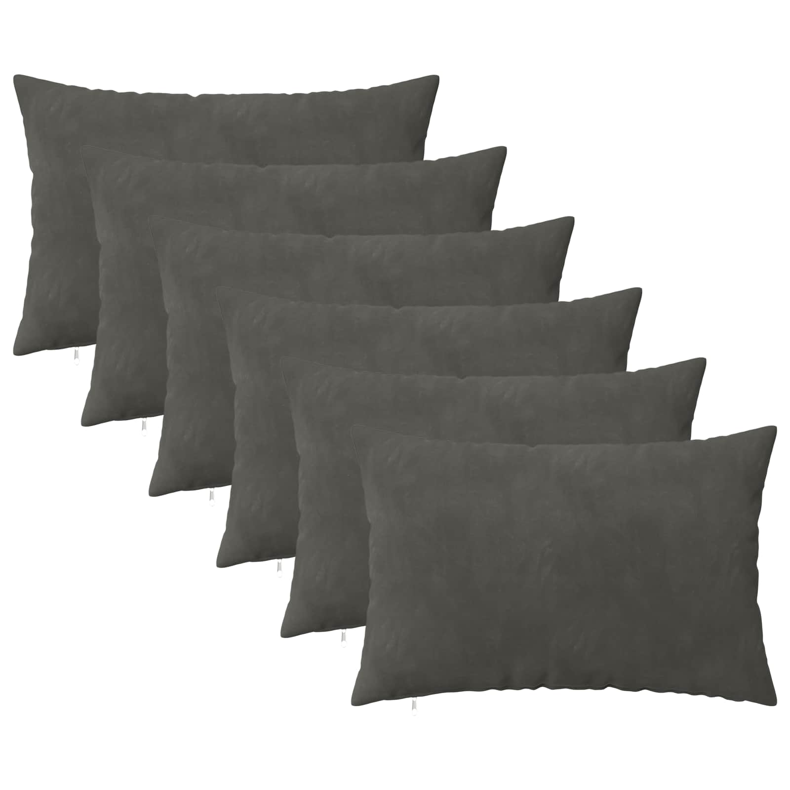 Kussensloop 6 pcs HEERLEN Donkergrijs 50 x 80 cm Fluweel image 1