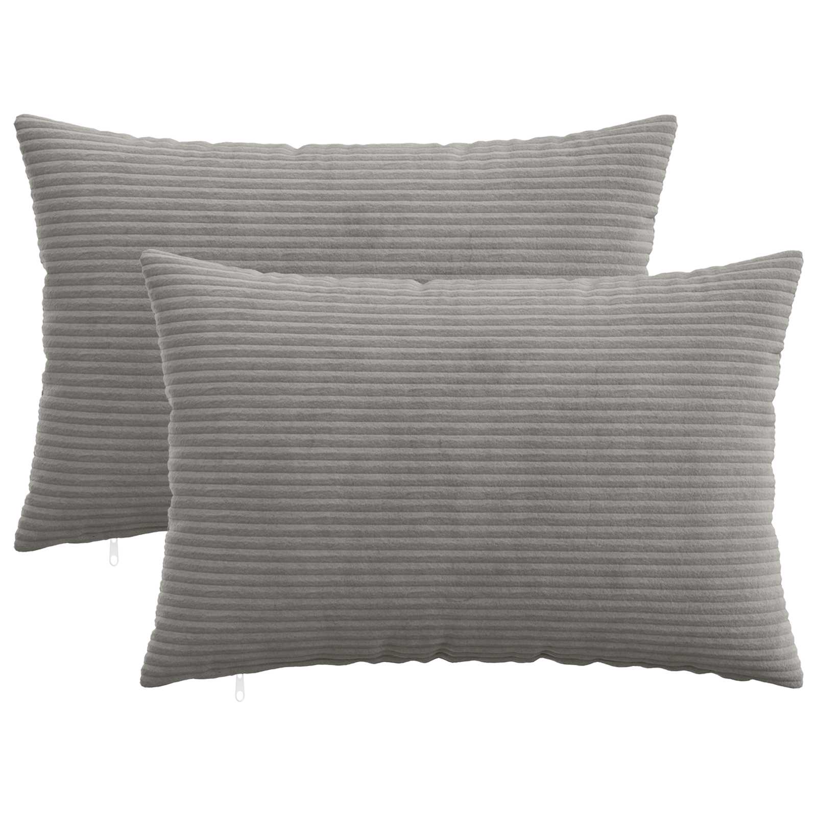 Kussensloop 2 pcs HEERLEN Lichtgrijs 50 x 80 cm corduroy image 1