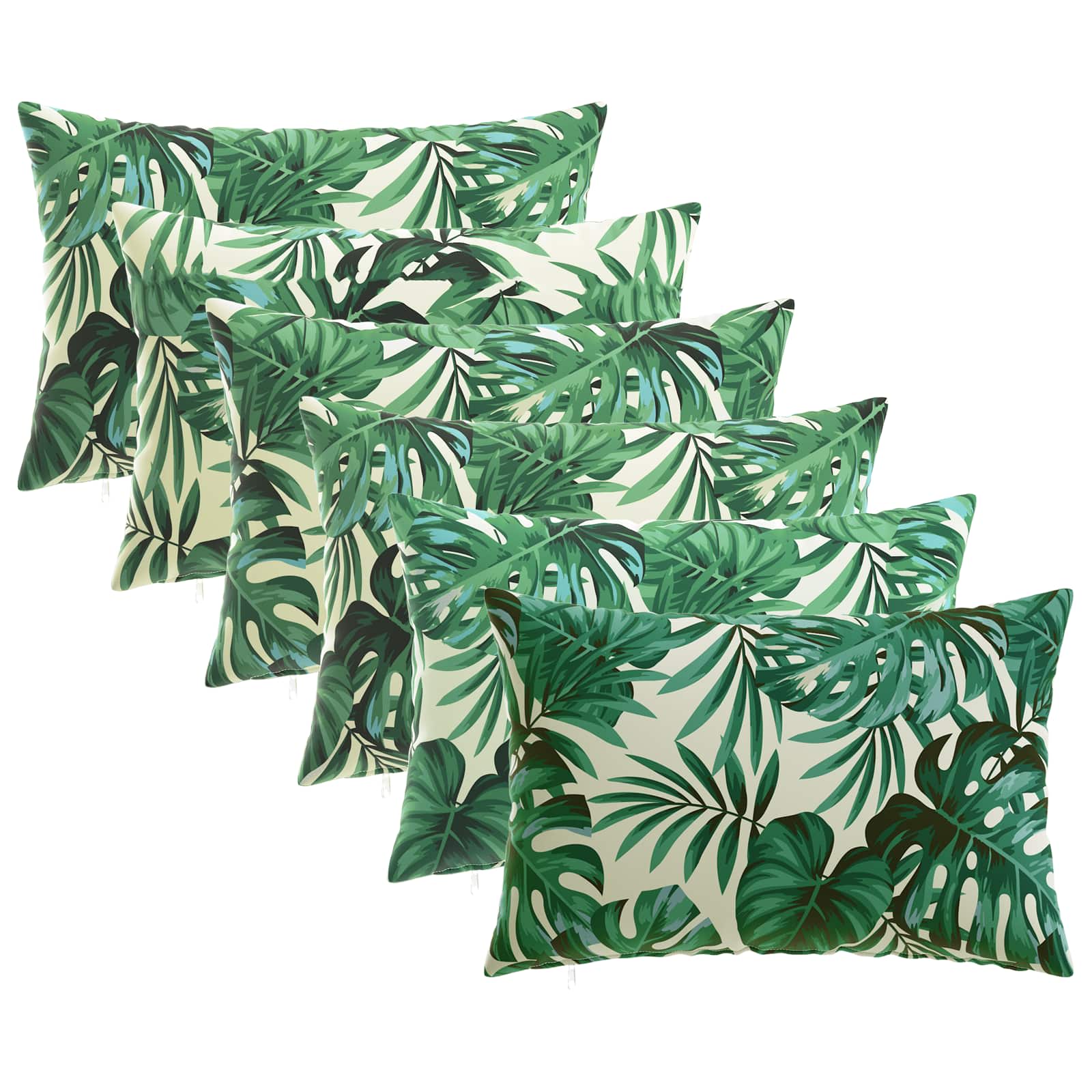 vidaXL Poťah na podložku 6 pcs HEERLEN Vzor s listami 50 x 80 cm