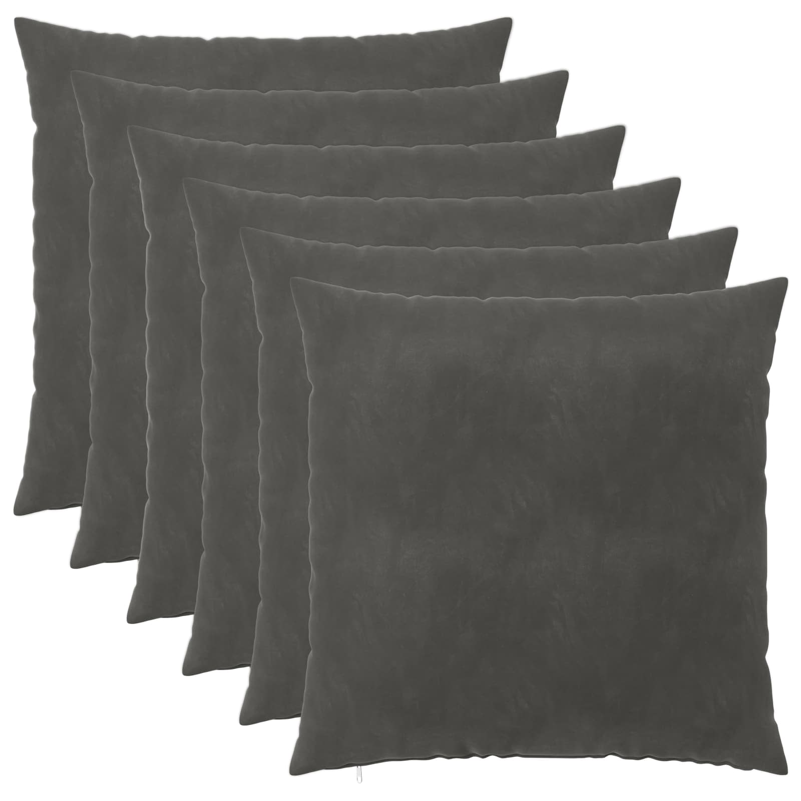 Kussensloop 6 pcs HEERLEN Donkergrijs 55 x 55 cm Fluweel image 1