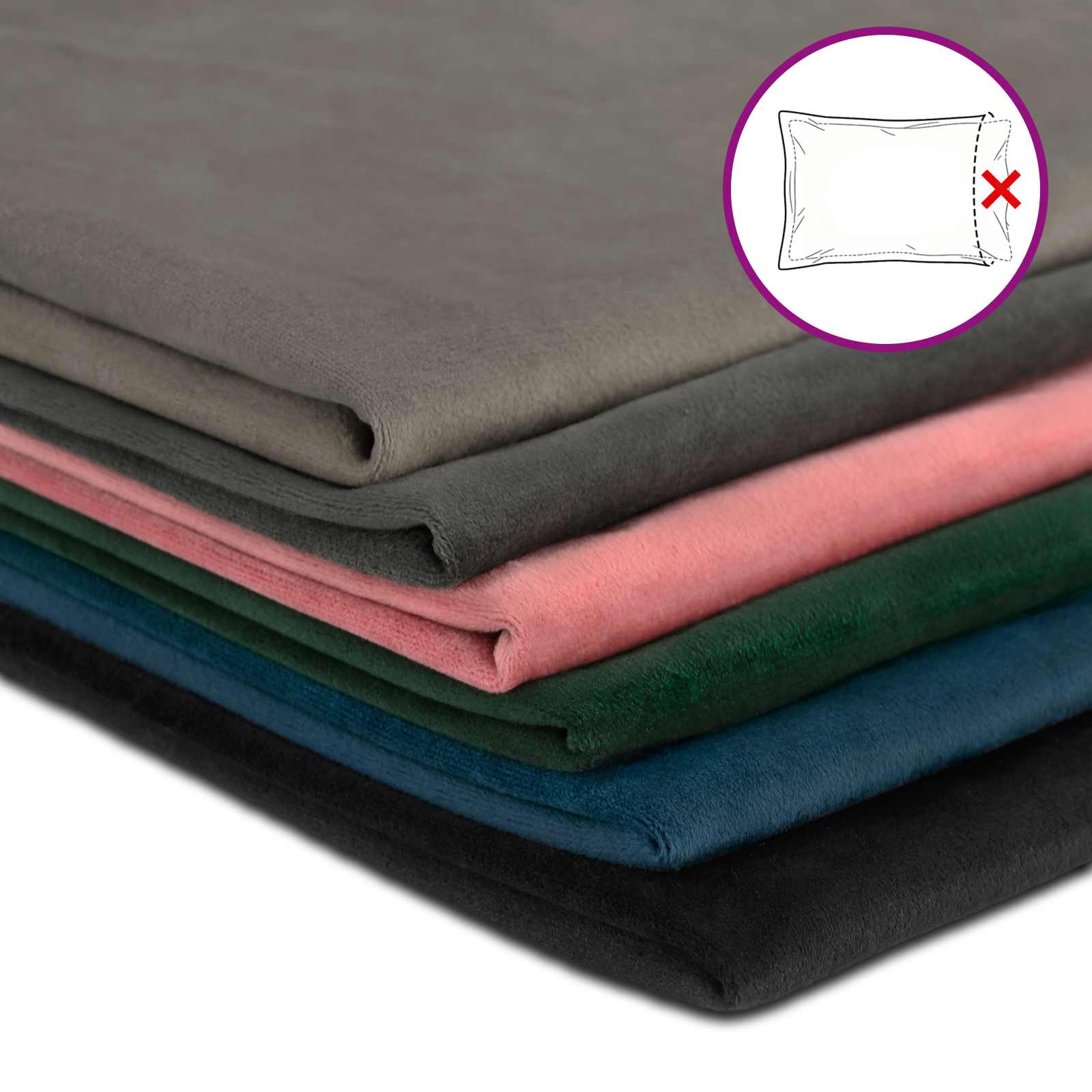 Kussensloop 6 pcs HEERLEN Zwart 55 x 55 cm Fluweel image 7