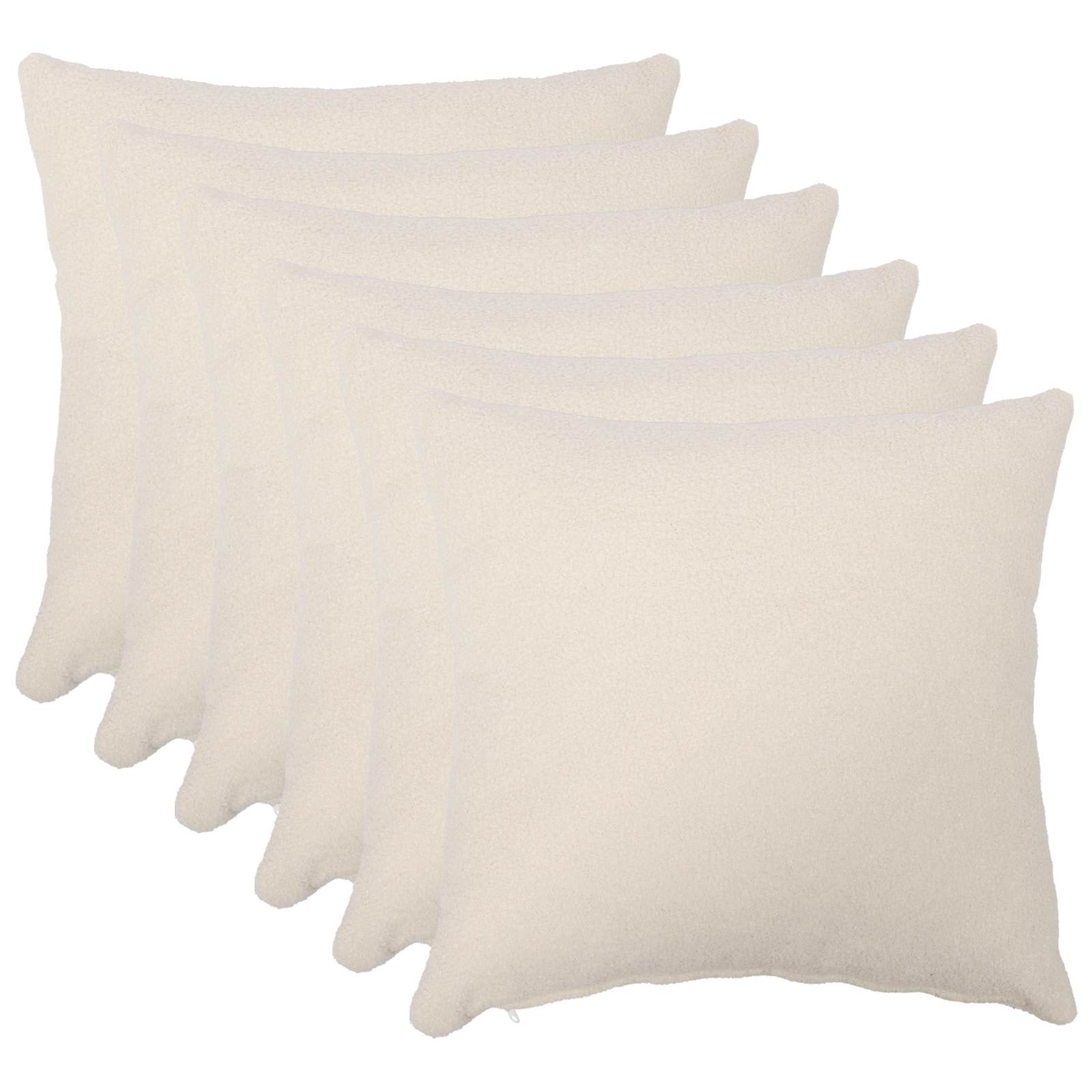 Kussensloop 6 pcs HEERLEN Crèmekleurig 55 x 55 cm Bouclé image 1